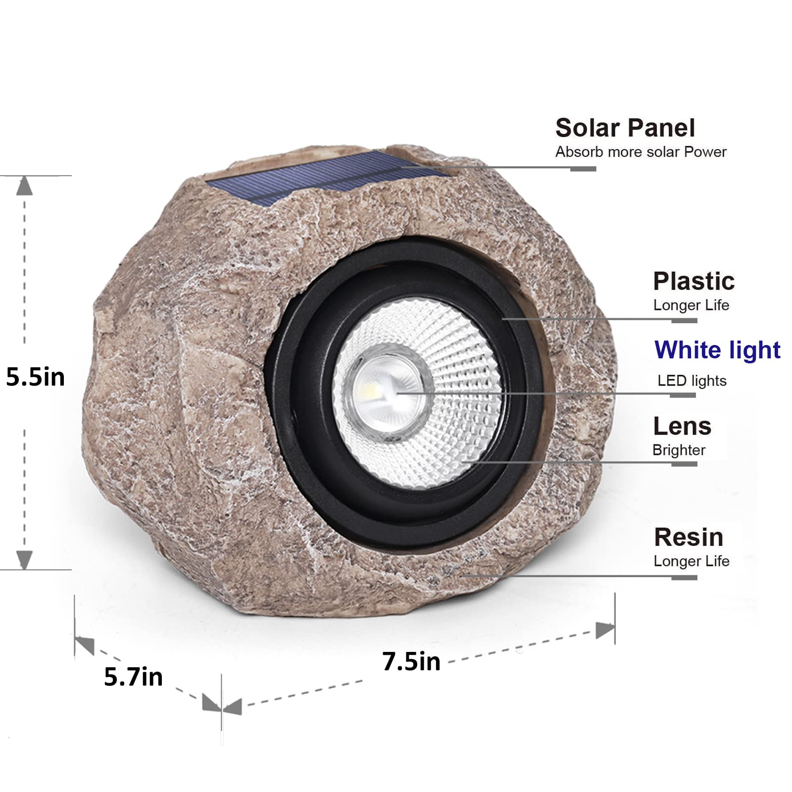 Dgscak Solar Powered Outdoor Lights - 2 Pack Super Bright Ip65 Waterproof Garden Spot Lights