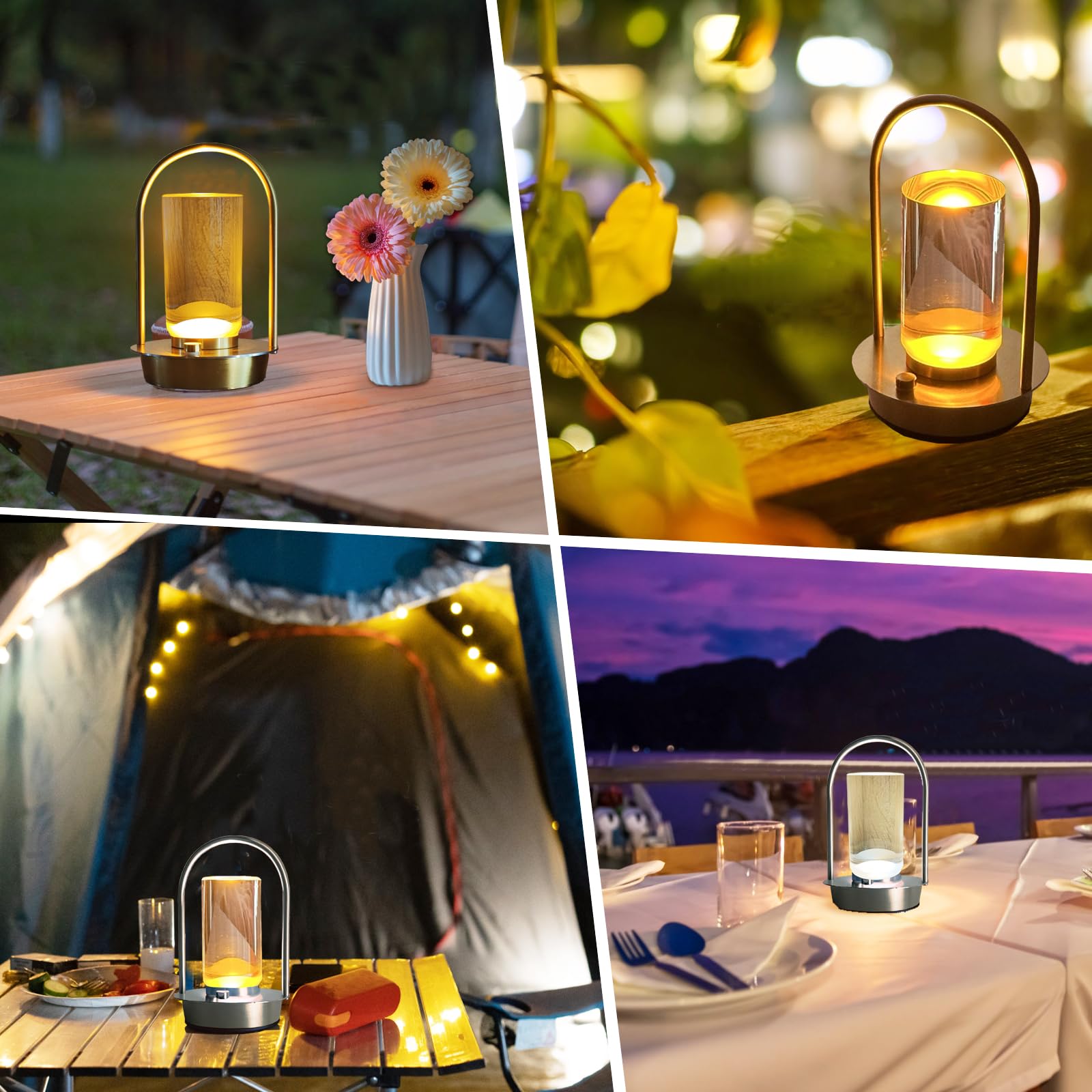 Kipliko Modern Acrylic LED Table Lamp, Arched Metal Frame, Adjustable Brightness, Tri-Color Light, Silver, Model CLL-3C-S