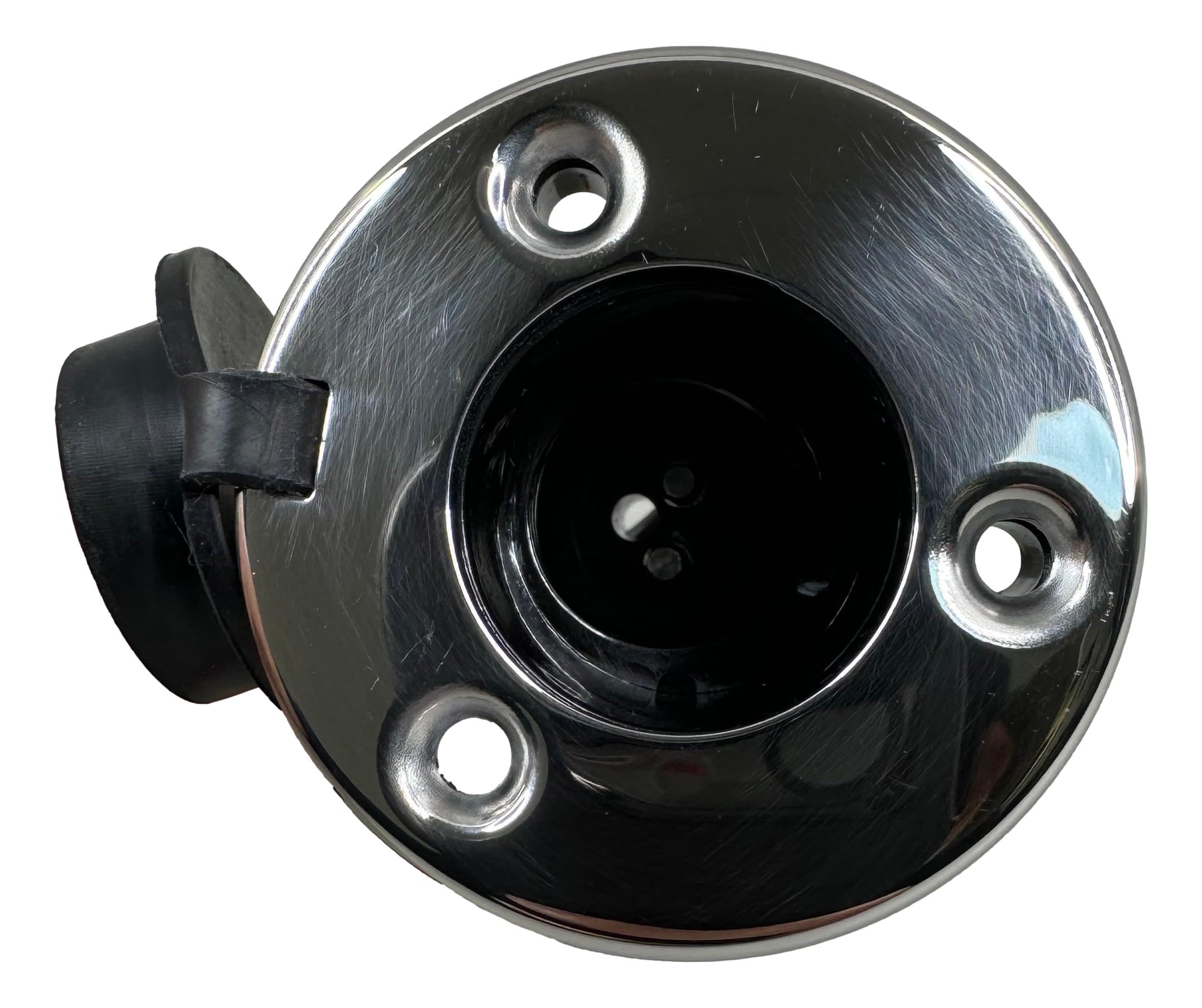Pactrade Marine Black Rubber Cap 2-Prong Stern Light Pole Base Silver Top Socket Plug-In