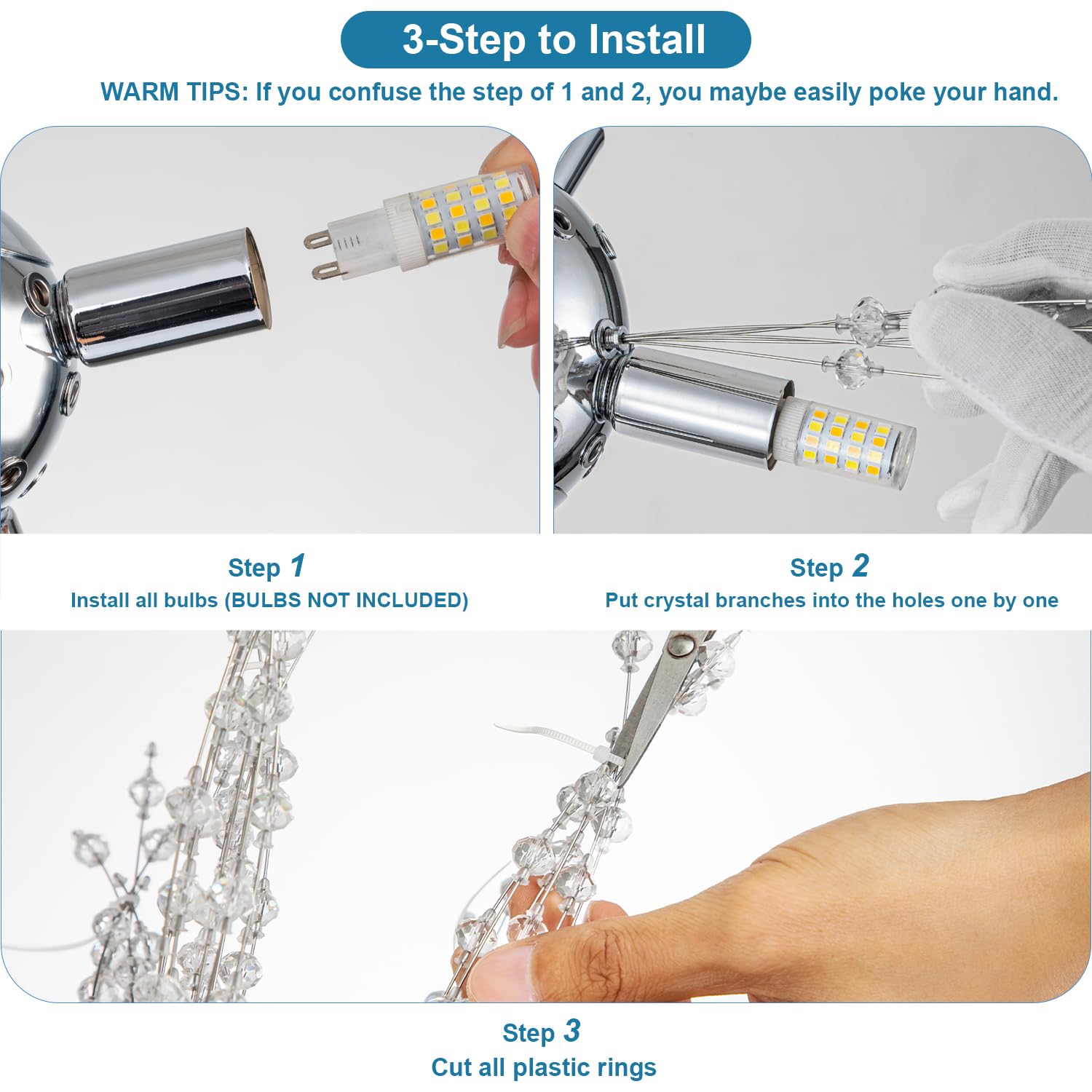 Sinerise Modern Crystal Chandeliers Firework, Crystal Light Fixture, Dandelion Chandelier (12-Light, Chrome) For Foyer Hallway Entryway Kitchen Bedroom (Bulbs Not Included)