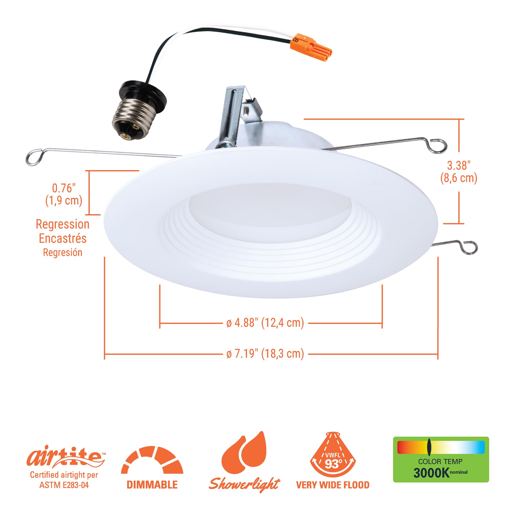 HALO LED Recessed Lighting, 18 Pack, Dimmable, 3000K Bright White, 9W=75W, 720 Lumens, Wet Rated, Model LTE566