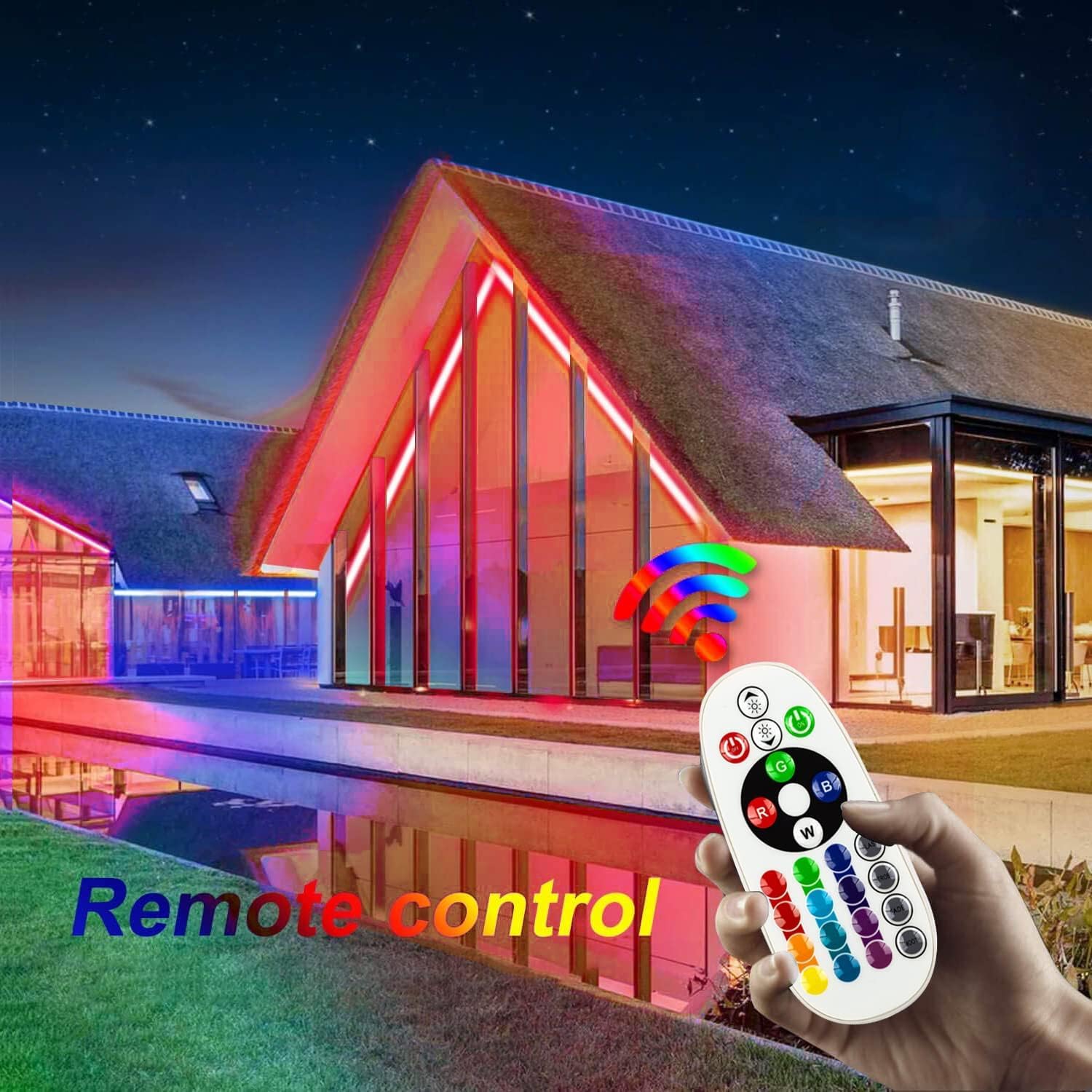 Indmird 48W RGB LED Flood Light - Color Changing, Remote & APP Control, IP66 Waterproof, 2 Pack for Indoor/Outdoor Events