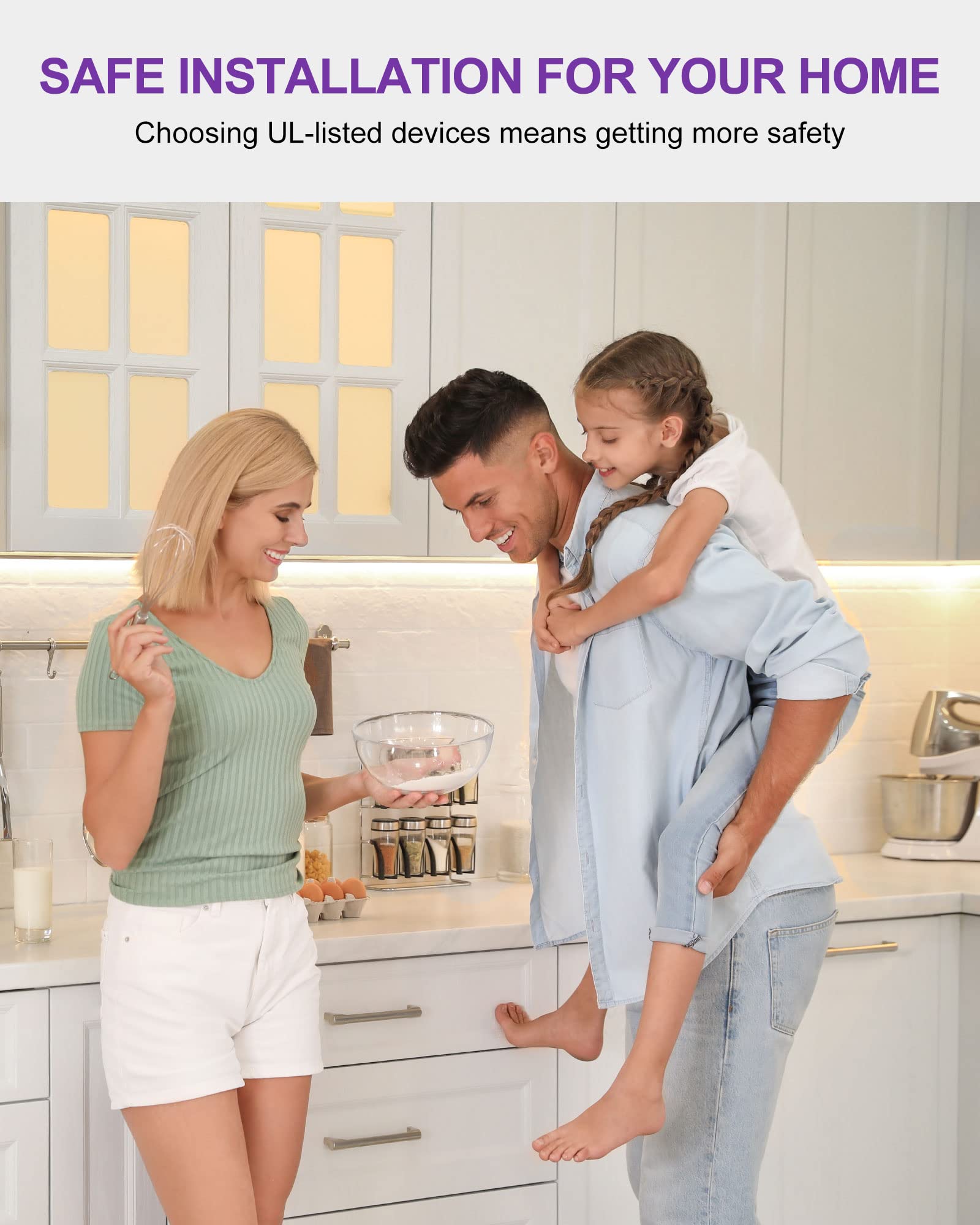 HitLights LED Strip Lights, Neutral White, 24.6FT, 900 LEDs, 4000K, 12V DC, UL-Listed, High Density 2835, 60