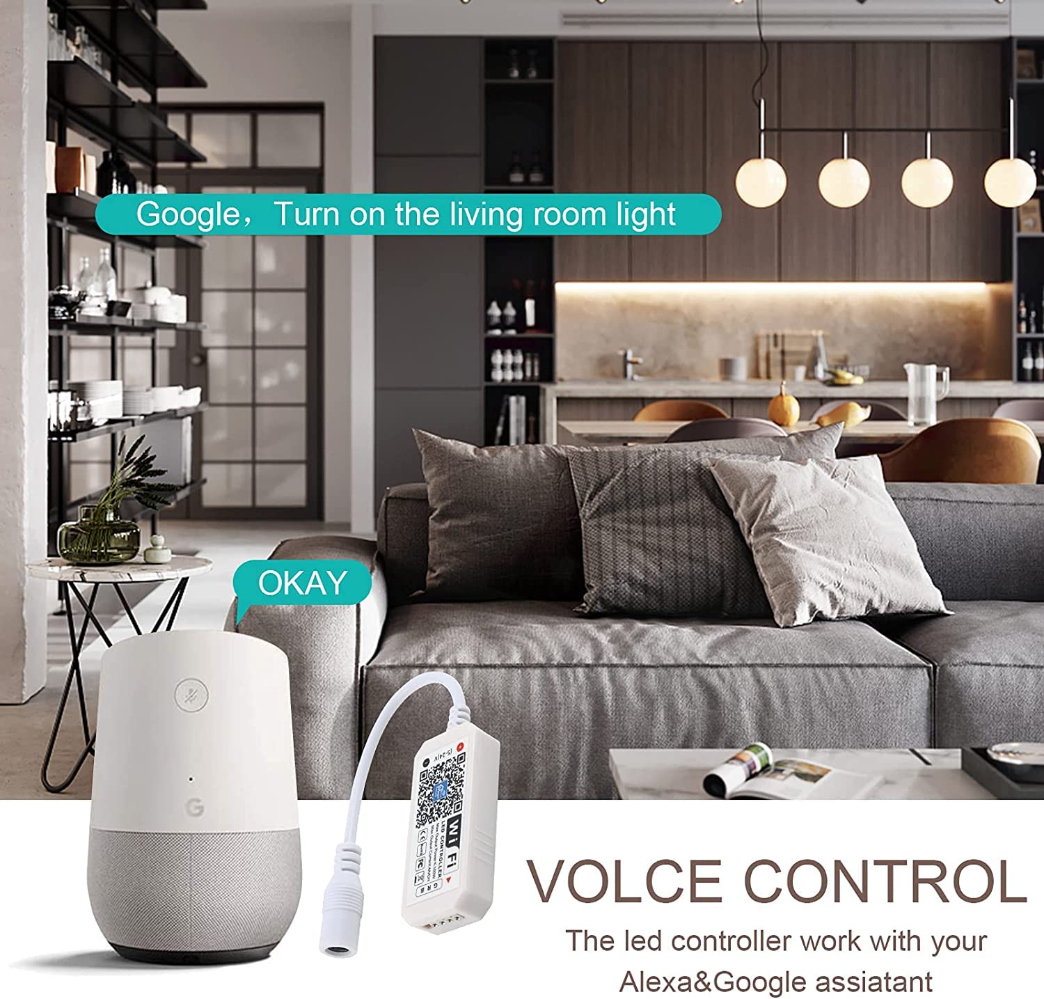Rgbzone Wifi Rgb Led Controller, 24-Key Rf Remote, Dc 5V/12V/24V, For 5050 3528 5630 Led Strip Lights, Compatible With