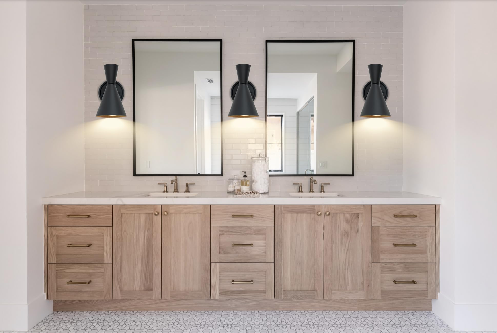 HEQIQEH Modern Wall Sconces Set of 2, RGB Remote Control, Dimmable Metal Lamps in Black, Model HQ-BWT27B2 for Galleries & Bedrooms