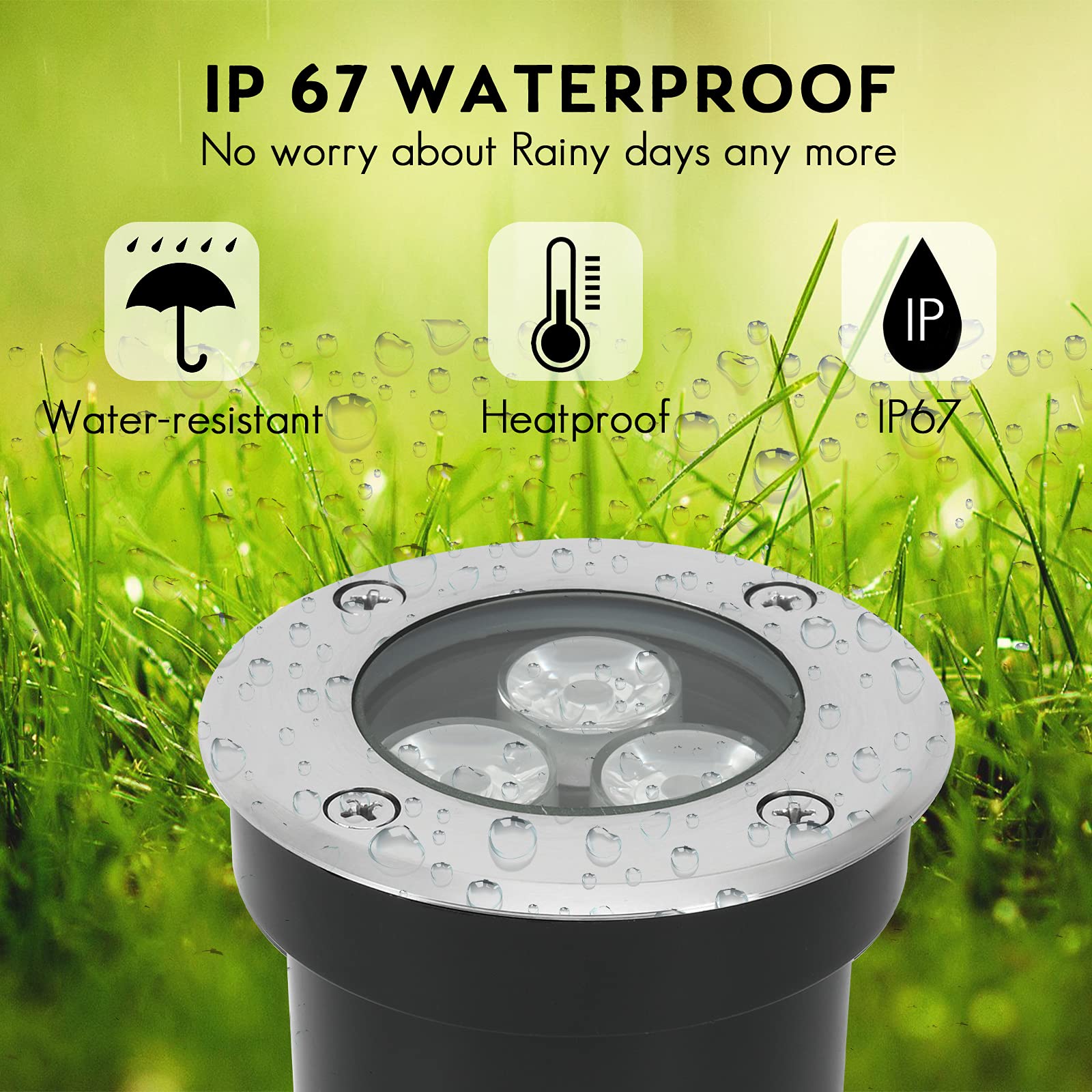 Achenge 3W Led Well Lights - Low Voltage Waterproof Landscape Lighting For Garden Pathway & Deck