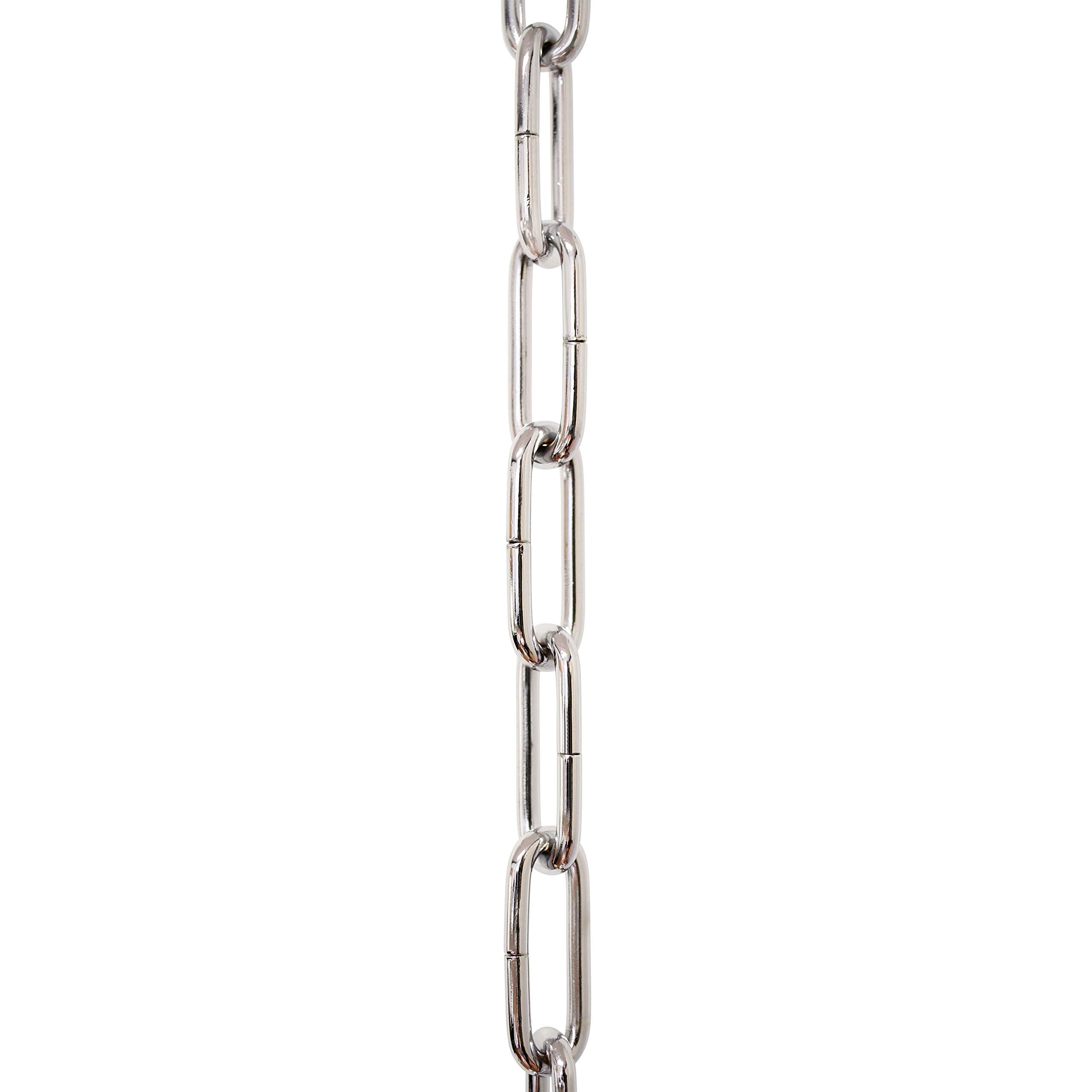 RCH Hardware Steel Fixture Chain, 3FT, Polished Chrome, Model CH-S59-395-PC-3