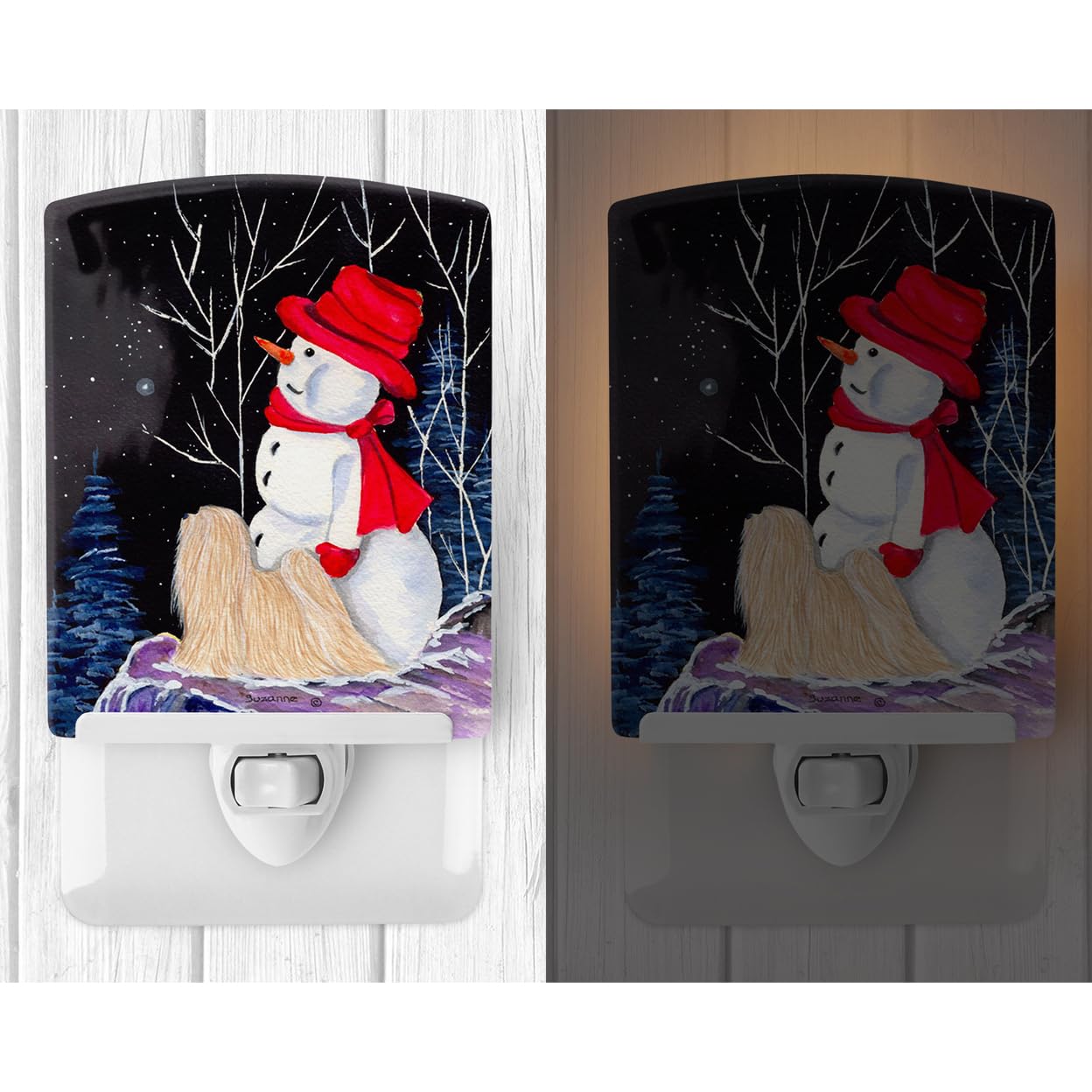 Carolines Treasures Ceramic Night Light, Lhasa Apso Design, UL-Certified, 6x4x3 inches, Multicolor, Model SS8644CNL