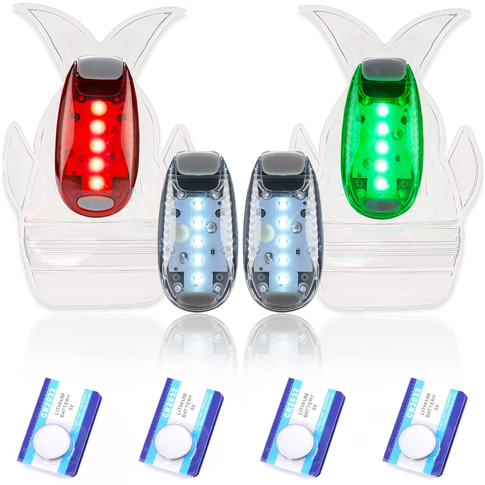 Amzonly LED Navigation Lights for Boats - 4pcs Clip-On Kit, 3 Flashing Modes, Red Green White, Model ZP-ZYQ001