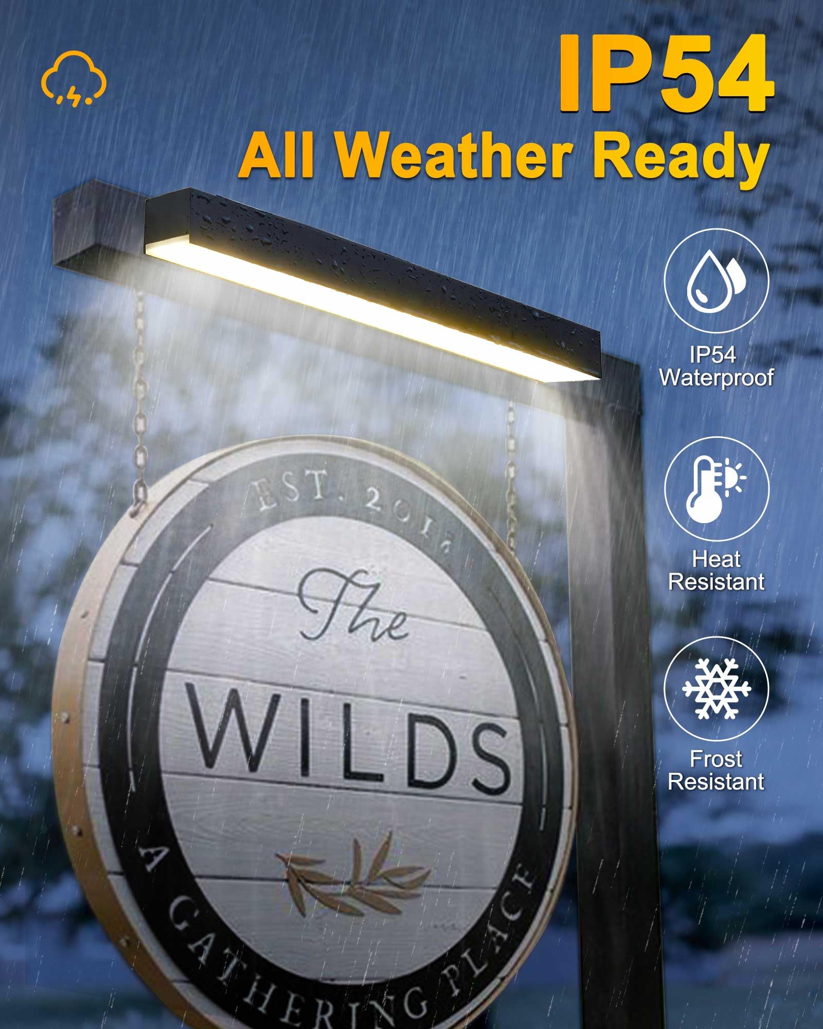 LUHLEE Solar Sign Light Outdoor, 2 Pack Waterproof LED Address Lights, Ultra Bright, Black, Model MDC015859