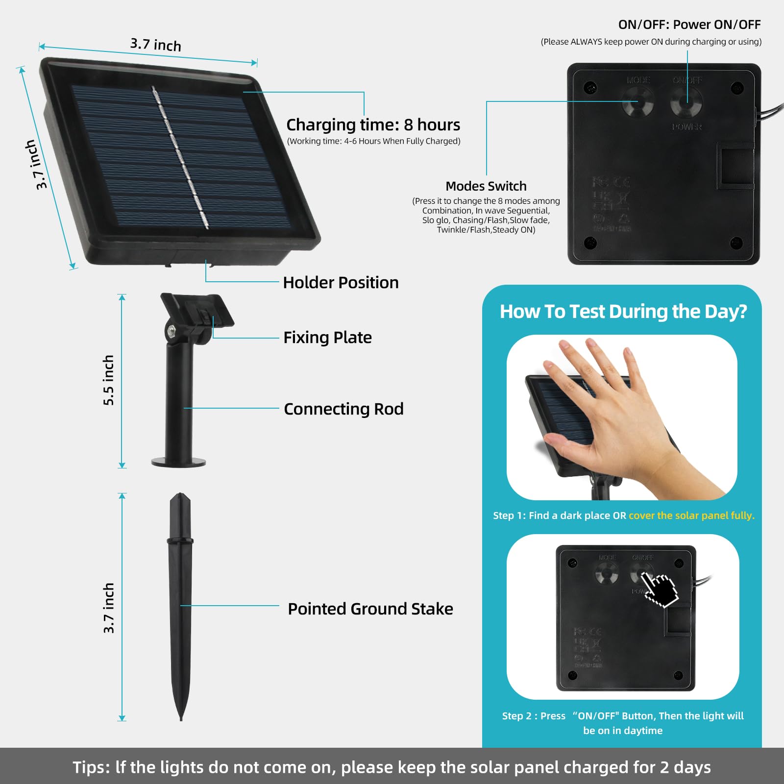 Tcamp 66Ft 200 Led Solar Christmas Lights Outdoor Waterproof  8 Modes Solar Powered Fairy String Lights For Christmas Tree Wedding Party Holiday Outdoor Indoor Decor (Warm White)