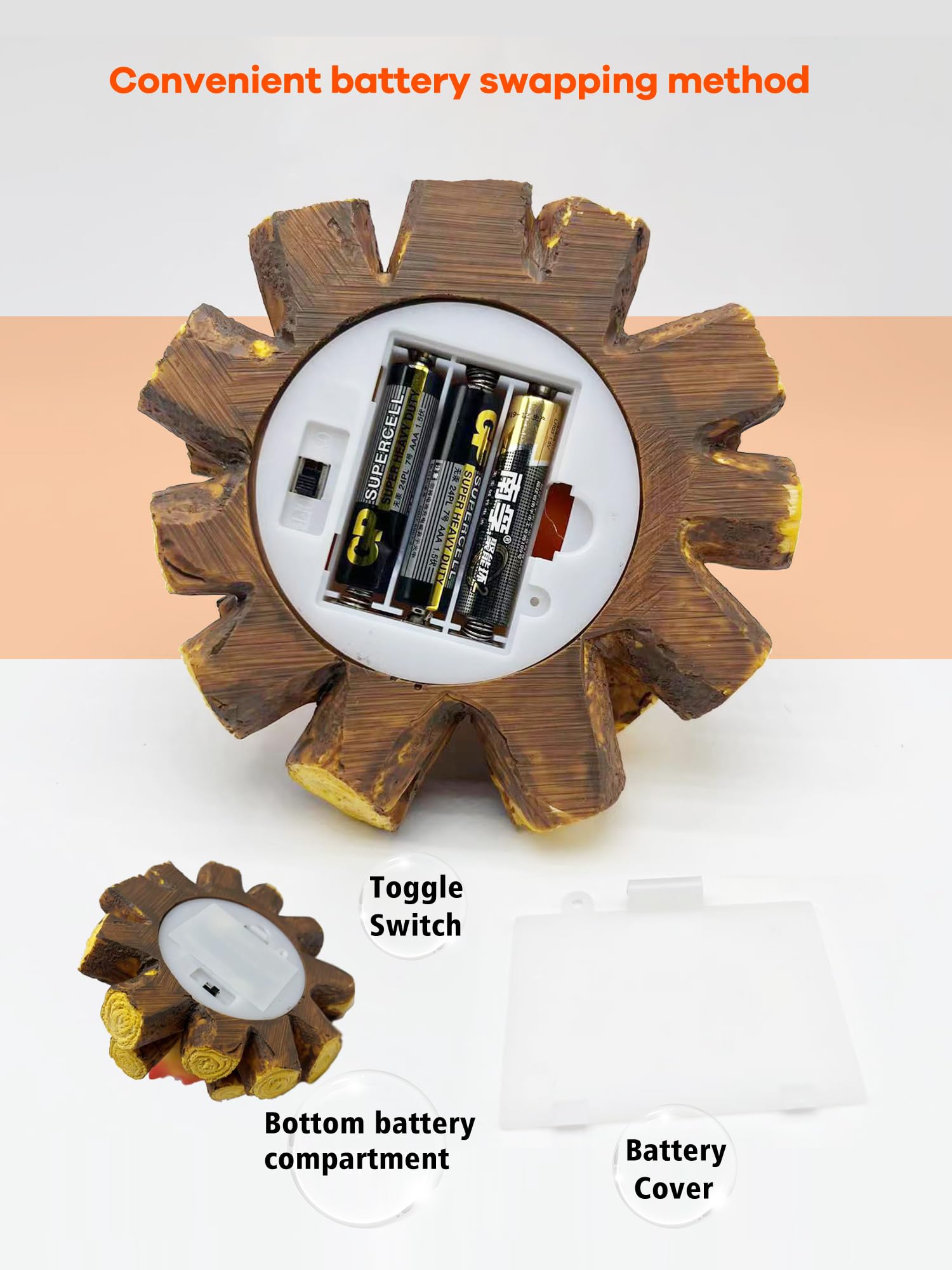 Gnurhok Fake Campfire Night Light, 3D Led Fake Fire Pit Firewood Lamp, Small Electric Faux Fireplace Logs Night Lights, Halloween Christmas Festival Party Decorations For Bar Home Garden Yard