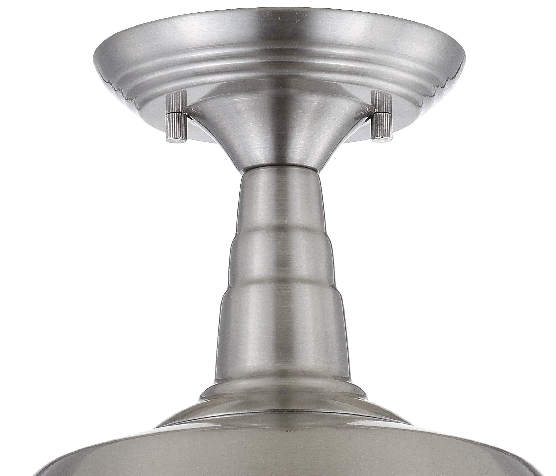 JONATHAN Y Gabe 10.2in Metal LED Semi-Flush Mount, Dimmable 2700K Warm Light, Brushed Nickel, Model JYL9517B