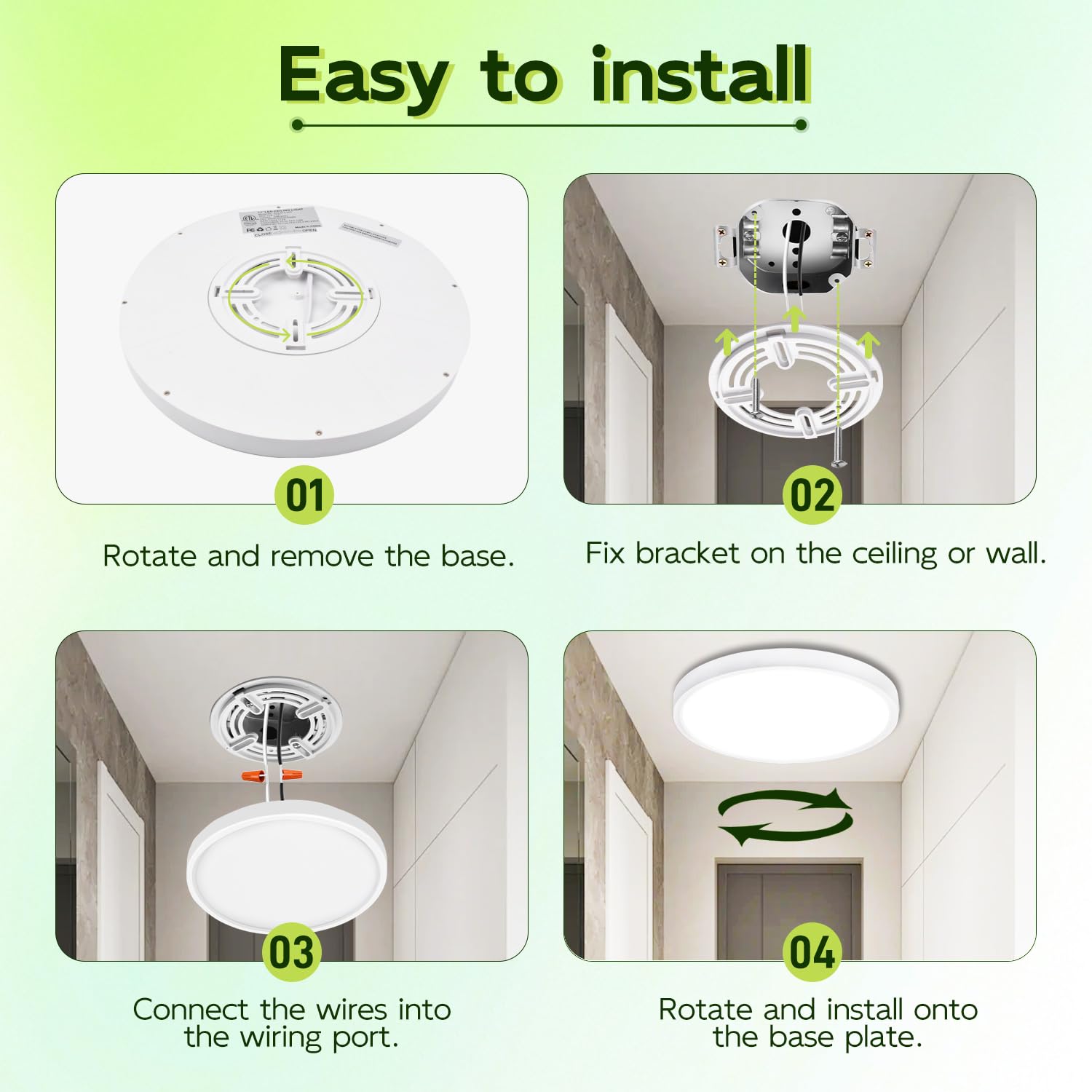 Hykolity 9 Inch Selectable Cct Led Round Flat Panel Light  18W 1800Lm 3000K/4000K/5000K  Edge-Lit Flush Mount Ceiling Light Fixture For Kitchen  Bedroom  Laundry And Closet Room  White