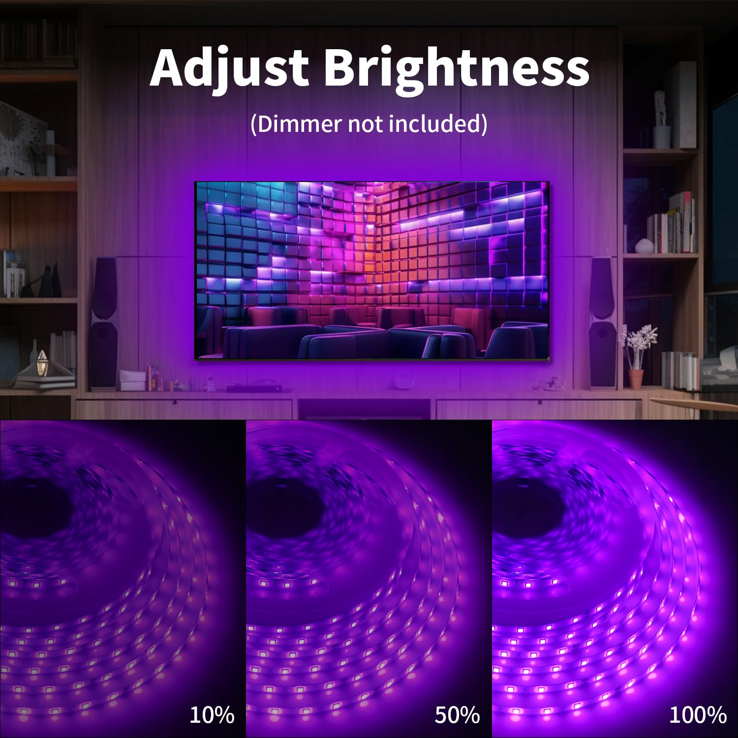 Inextstation 32.8Ft/10M Violet Blue Led Strip Light, 24V 2835 Smd 600 Leds Flexible Cuttable Waterproof Led Tape Light For Bedro