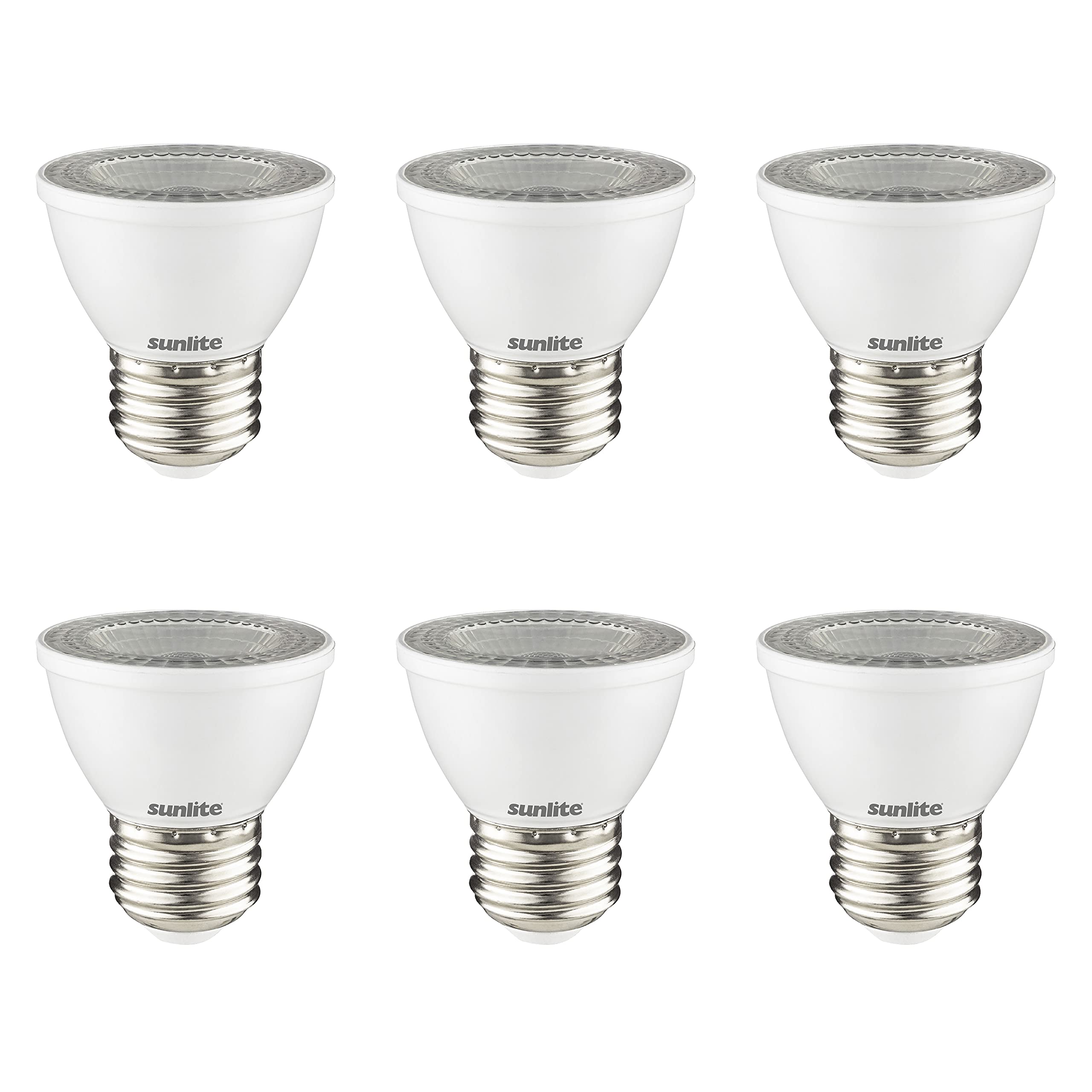 Sunlite LED PAR16 Spotlight Bulb, 7W (60W Halogen Replacement), 550 Lumens, Dimmable, 4000K Cool White, 6 Count, E26