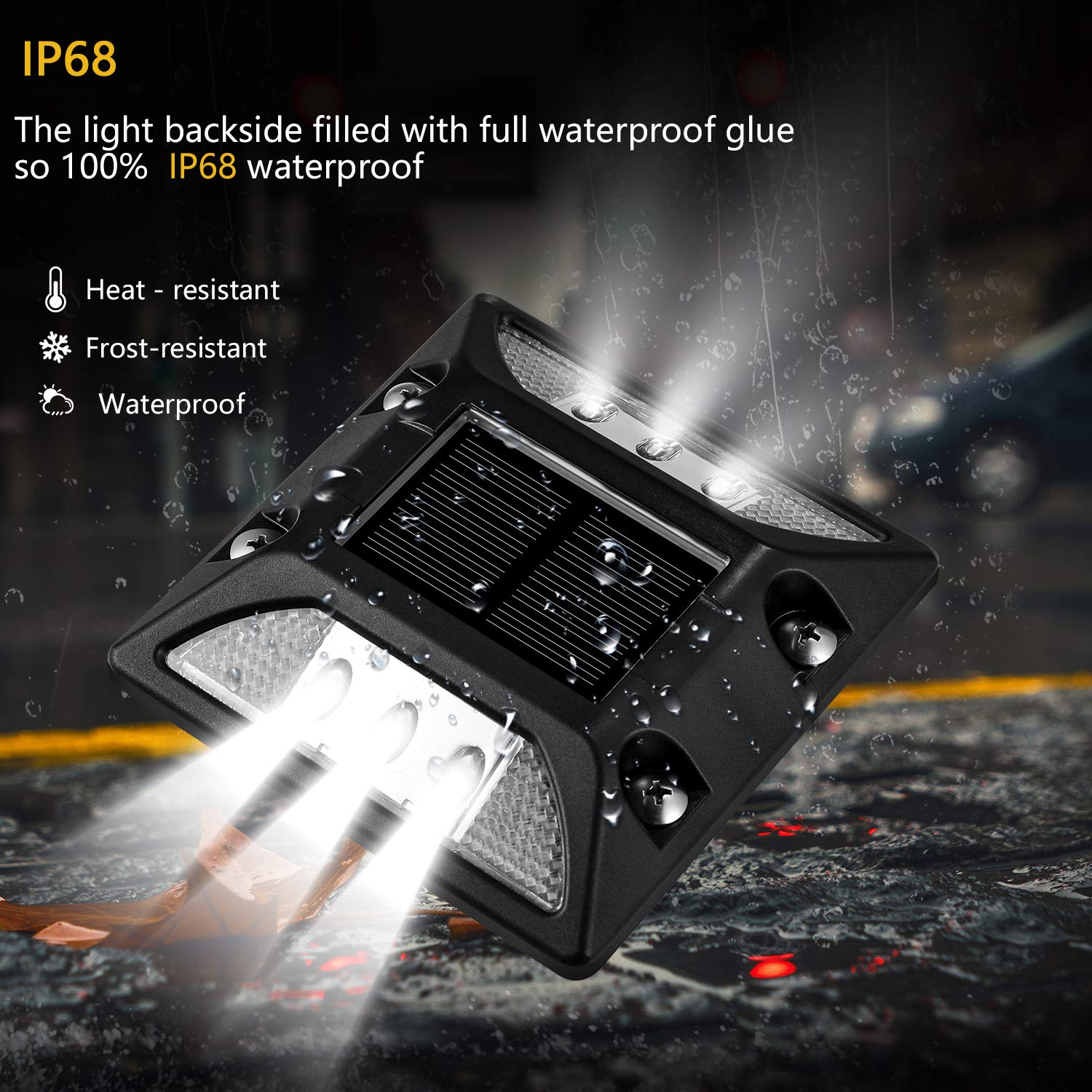 Unifun Solar Deck Lights, Driveway Outdoor Led Lights,Solar Powered Waterproof Road Markers For Step, Sidewalk,Stair, Garden Gro