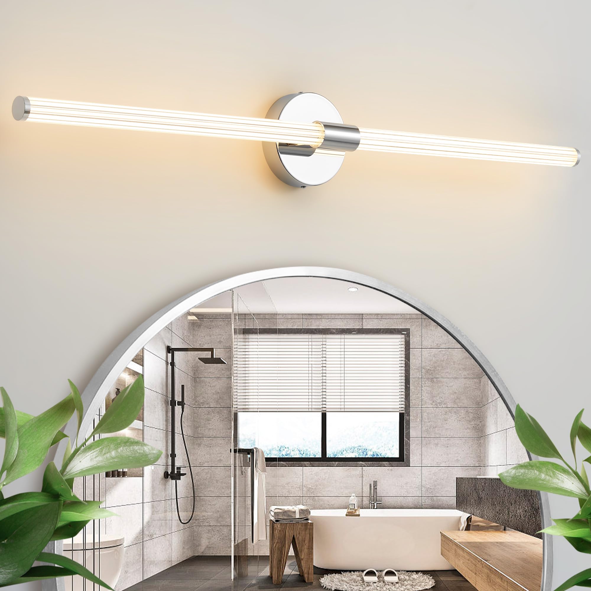 Bathroom Vanity Lights 39 Inch Long Bathroom Light Fixtures Over Mirror Dimmable Led 360 Full Lighting Vanity Light Bar Modern W