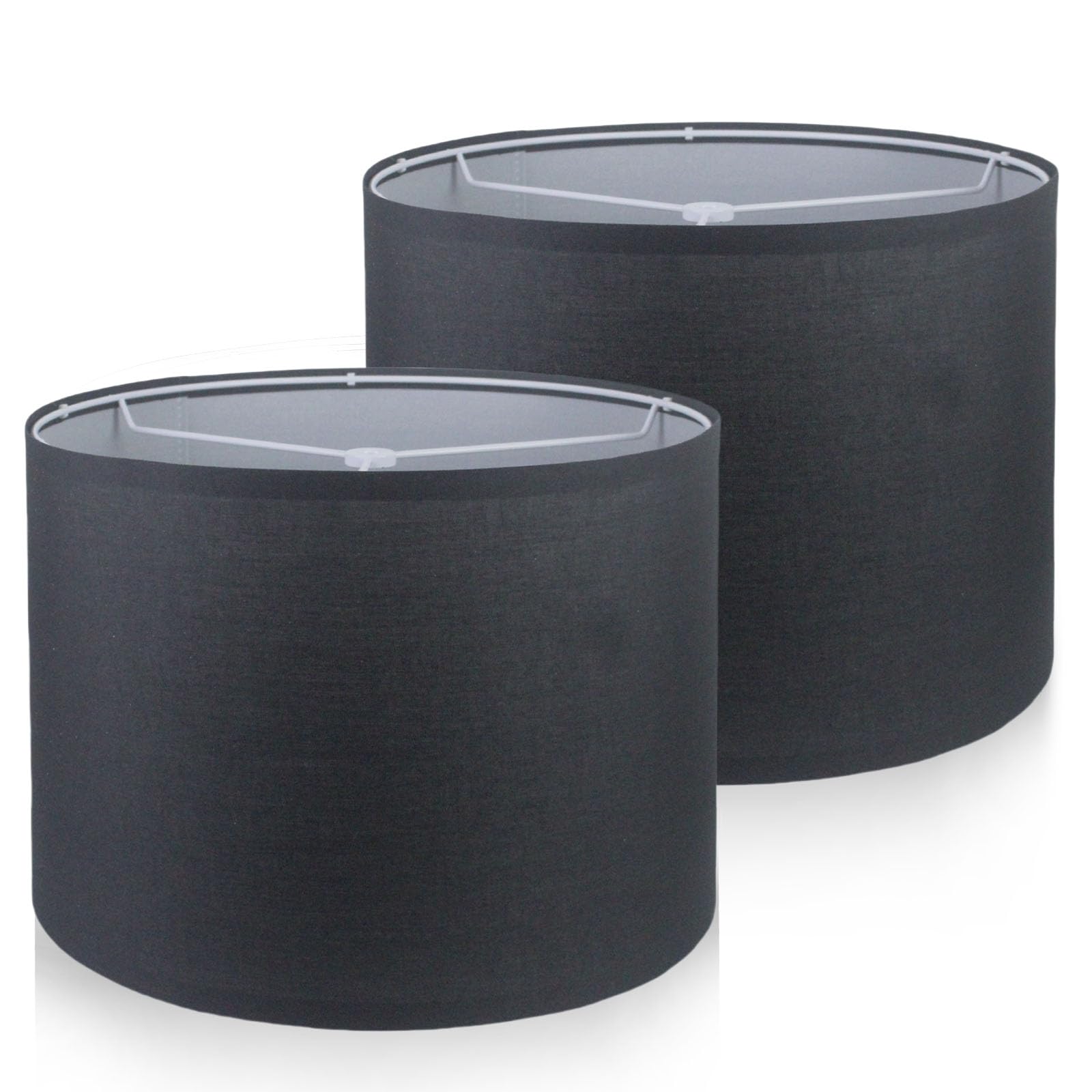 Lamp Shades Set of 2,Drum Lampshades,Medium Lampshades Linen Fabric 13'' Top x 13'' Bottom x 10'' High,Beige Lampshades Natural 