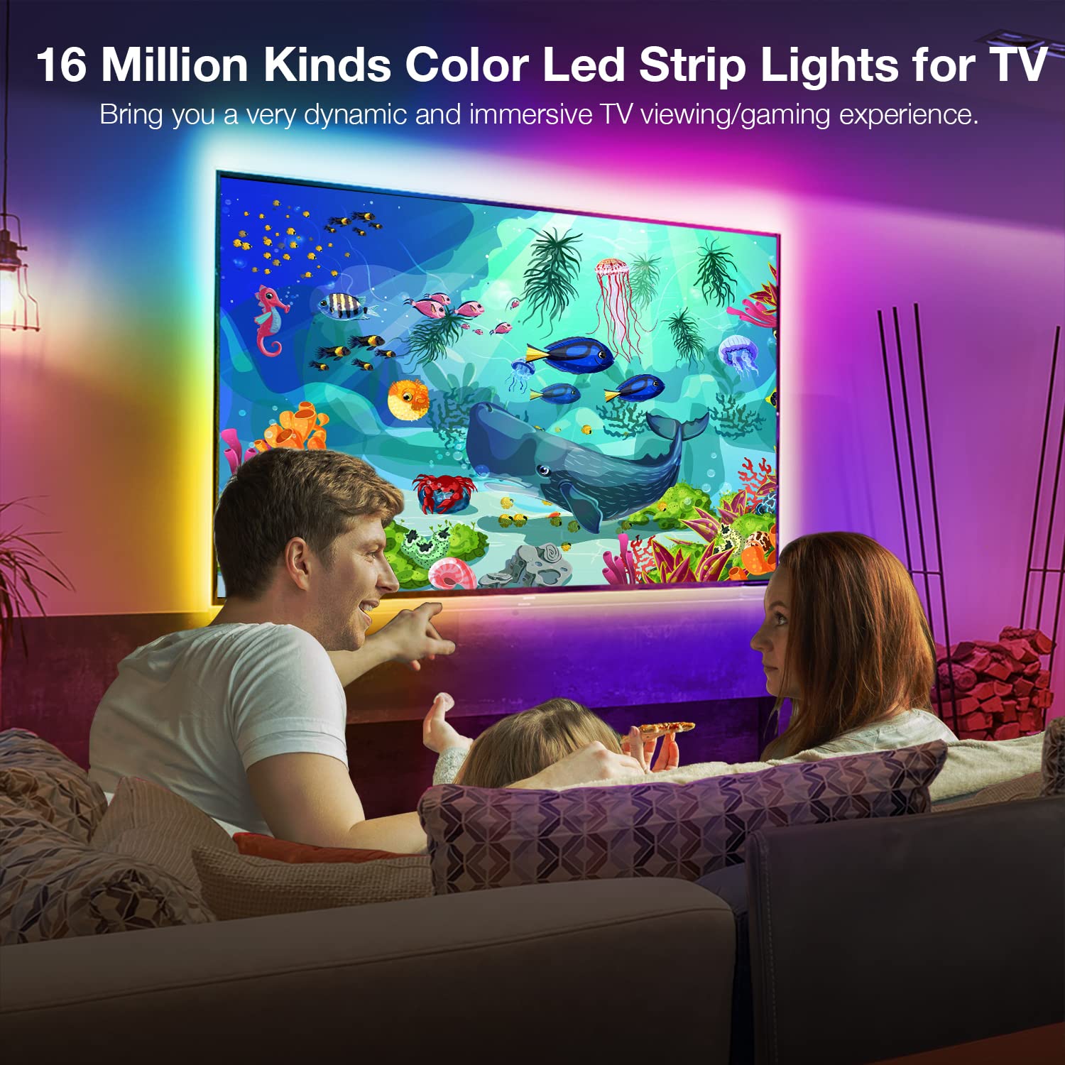 Daybetter Led Lights For Tv, 10Ft Tv Led Backlight, Led Tv Lights For 32-60Inch Tv, Usb Led Strip Lights For Tv Lights That Chan