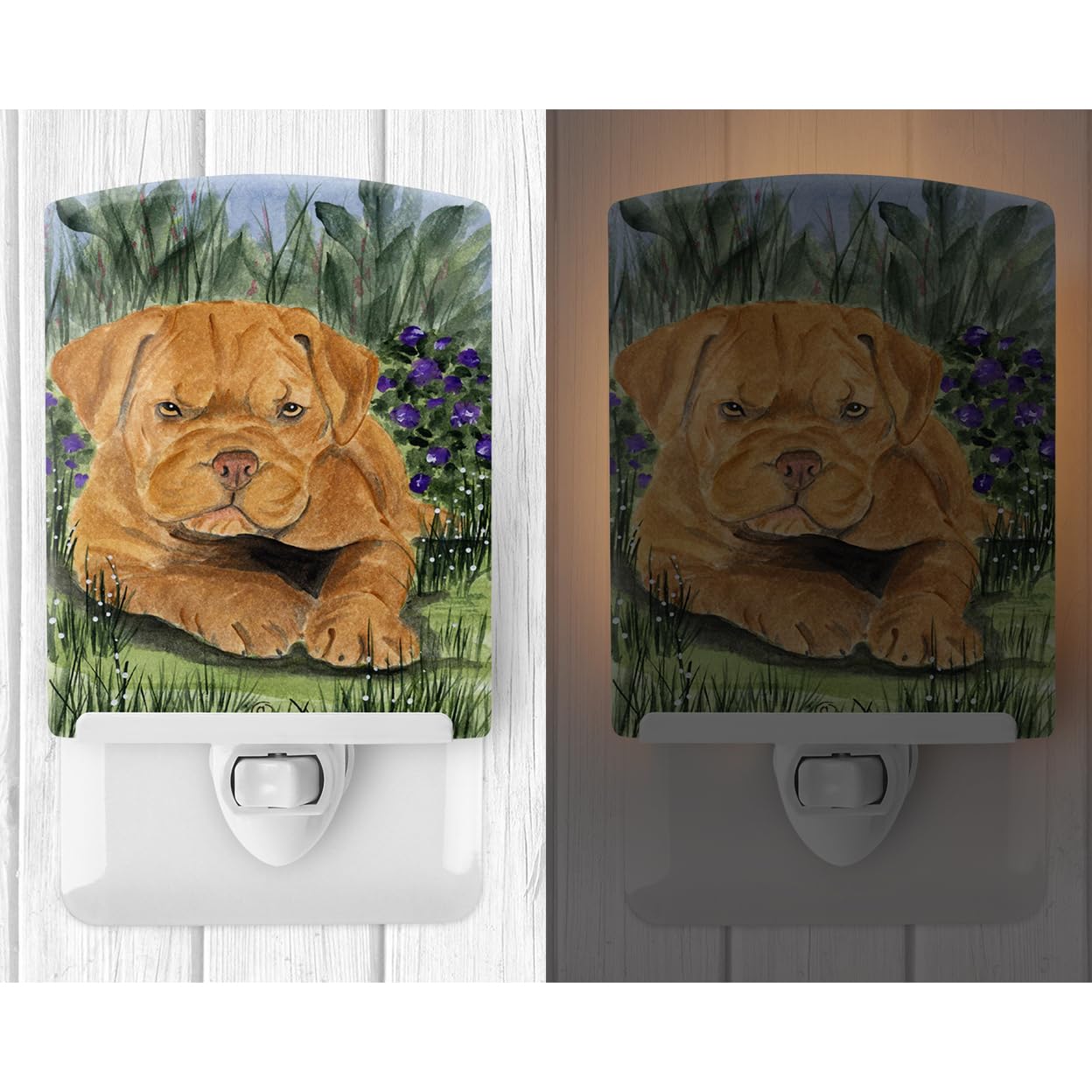 Carolines Treasures Dogue de Bordeaux Ceramic Night Light, UL-Certified, 6x4x3in, Multicolor, Model SS8032CNL