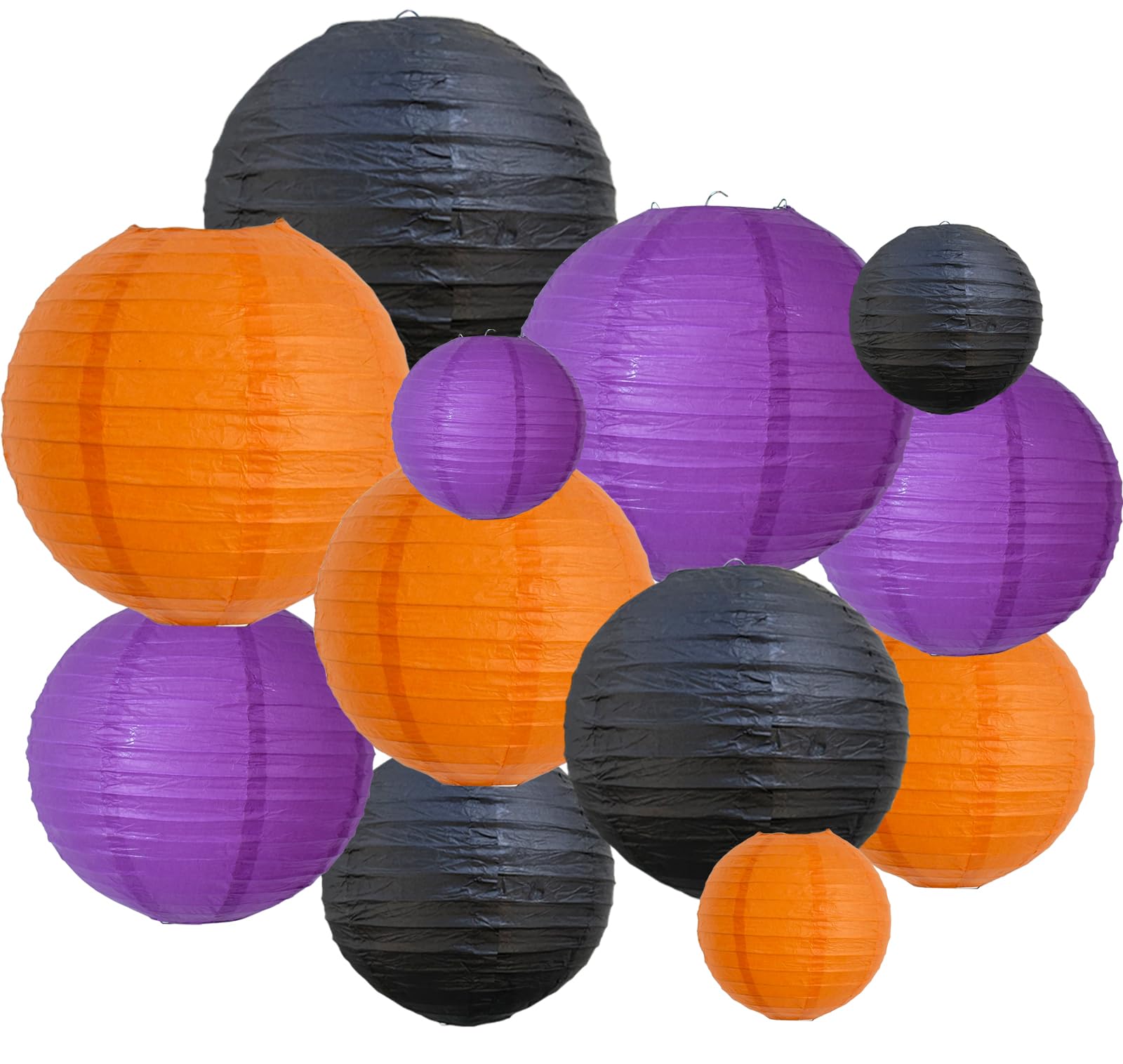 Beishida 12Pcs Fall Orange Paper Lanterns Decorative Yellow Orange Brown Hanging Round Paper Lanterns Lamp For Thanksgiving Harvest Fall Wedding Autumn Birthday Decor Outdoor Party Decoration