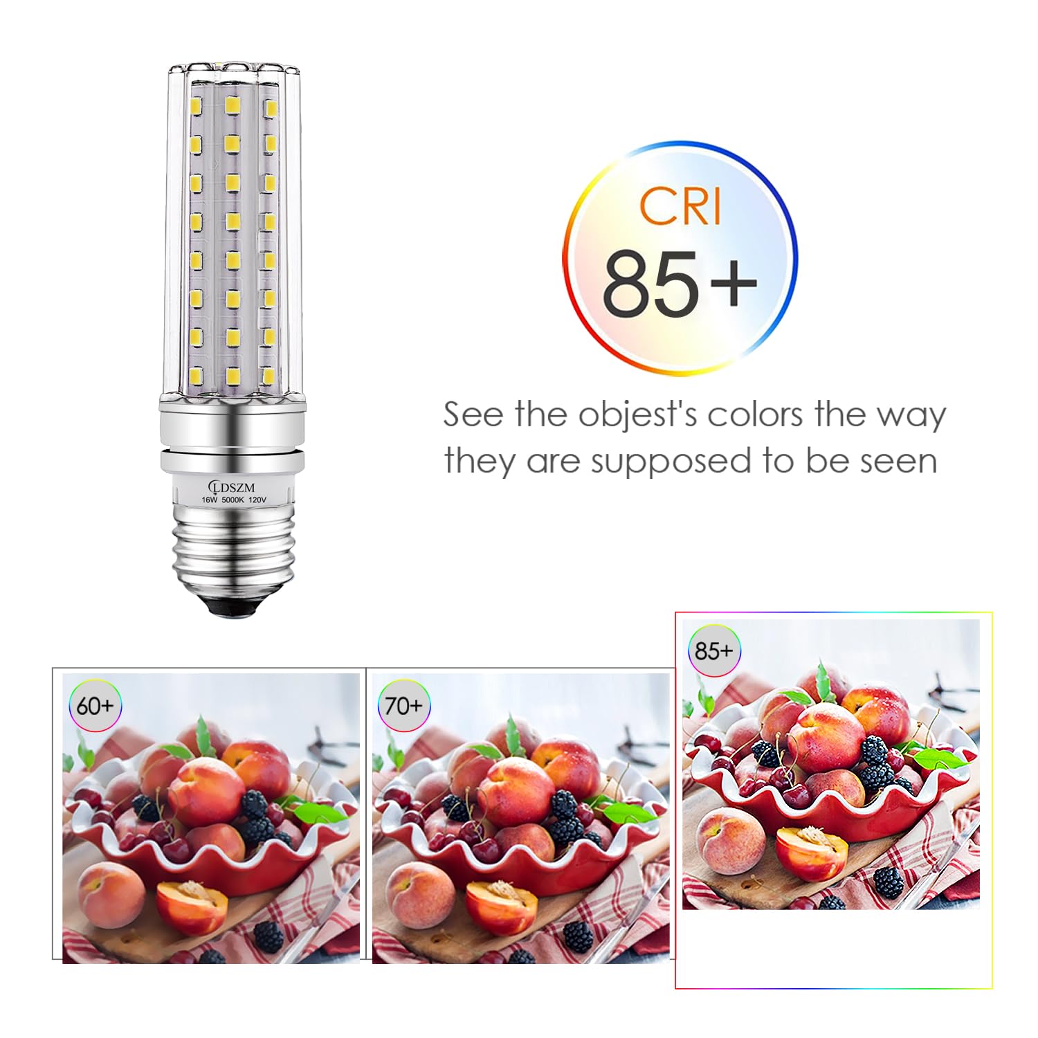 LDSZM E26 LED Bulbs 16W 1400lm Daylight 5000K Non-Dimmable 4 Pack E26/E27 Base Aluminum