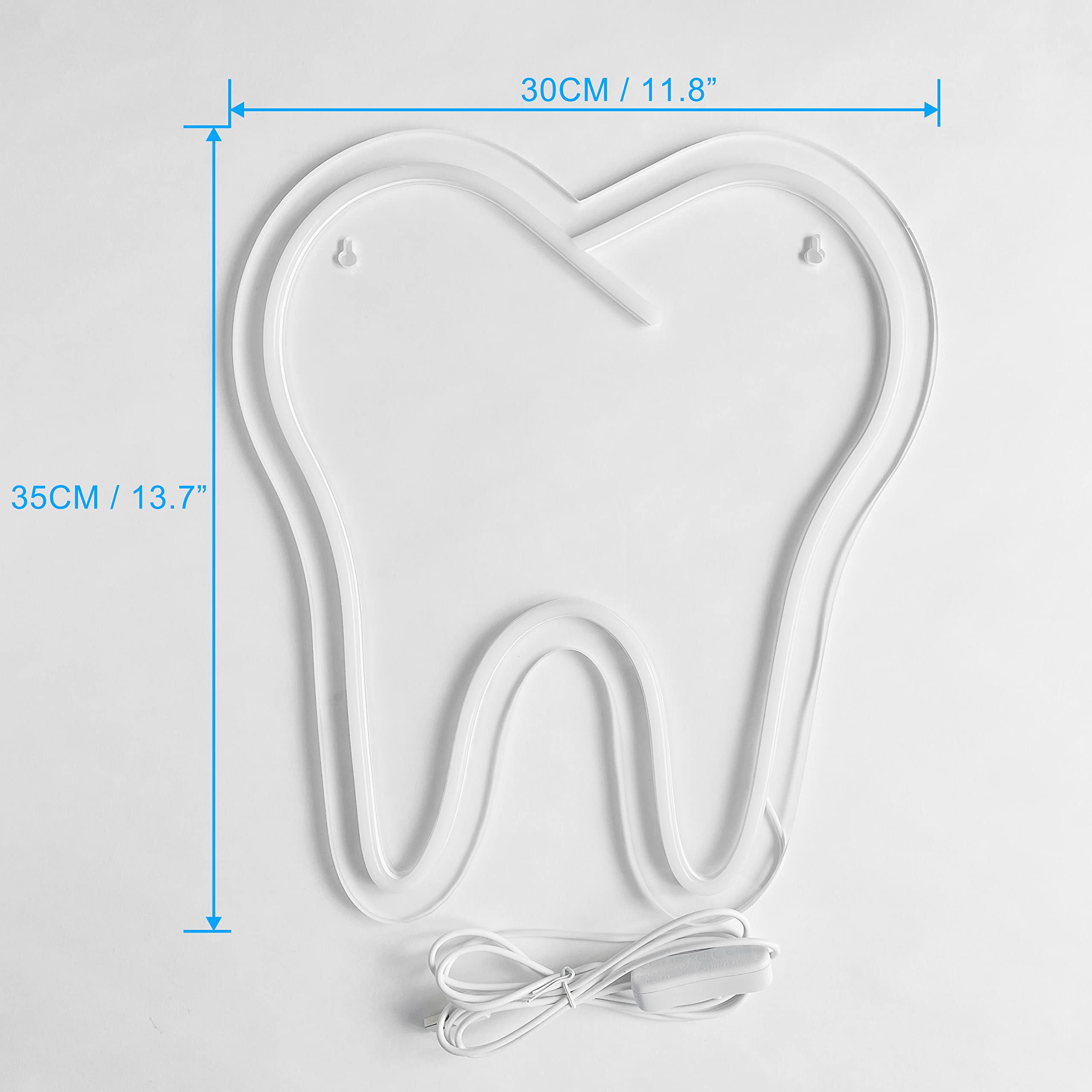 Heliwey Led Tooth Neon Sign - Dental Office Wall Decor, Gift For Dentist & Dental Students, Cool White