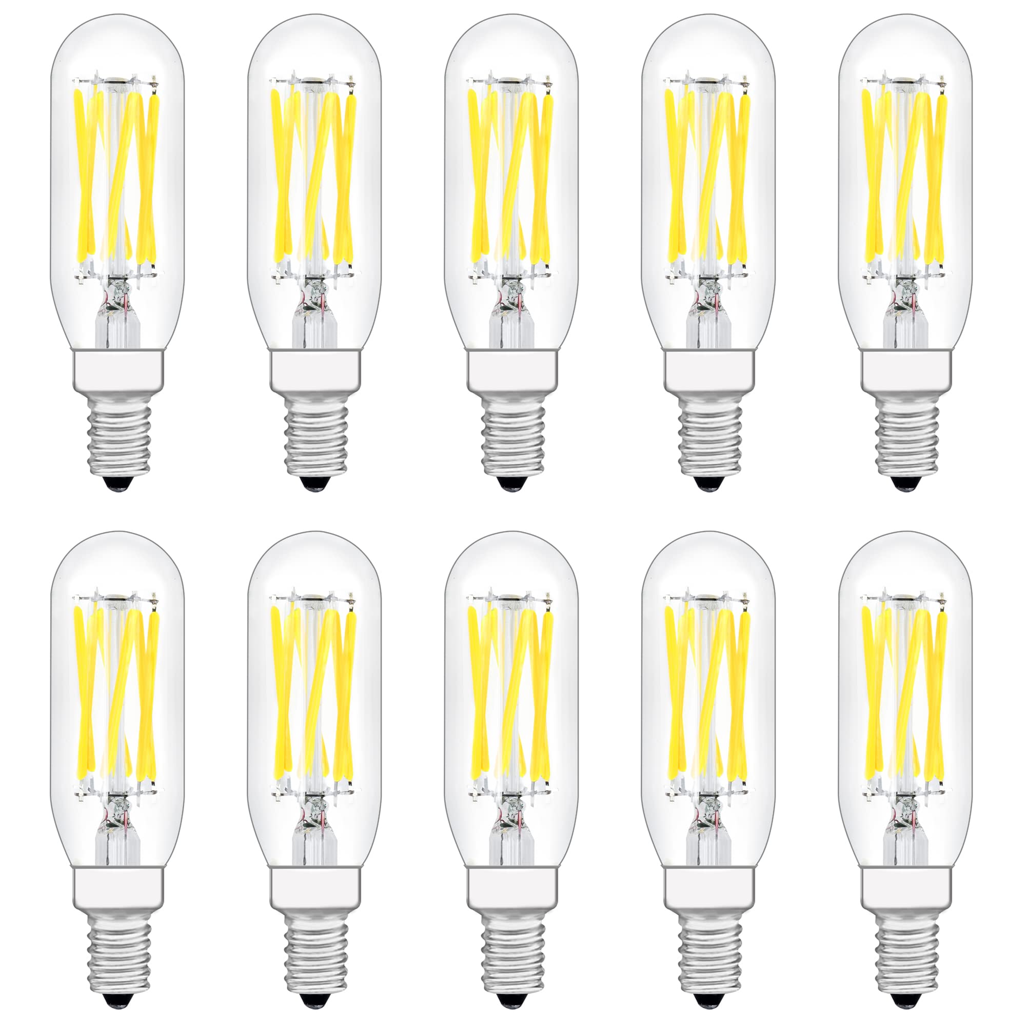 Raheem T8 Led Bulb, E12 Dimmable Led Bulb, 110V 600Lumens 5000K 60W Equivalent, Clear Glass Tubular Light Bulb, Best Replacement