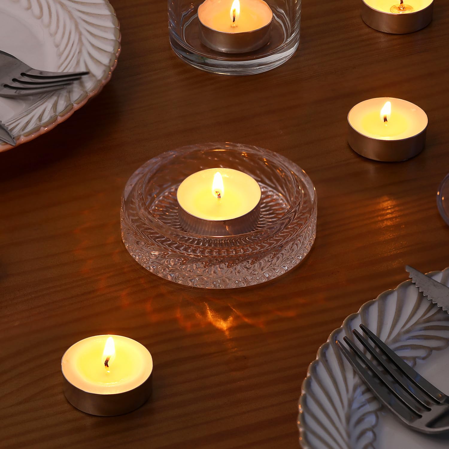 Soy Tealight Candles | 50 Pack | 4 Hours - 100% Natural Soy Wax Tea Candles | Paraffin-Free, Unscented Tealights Small Candles i