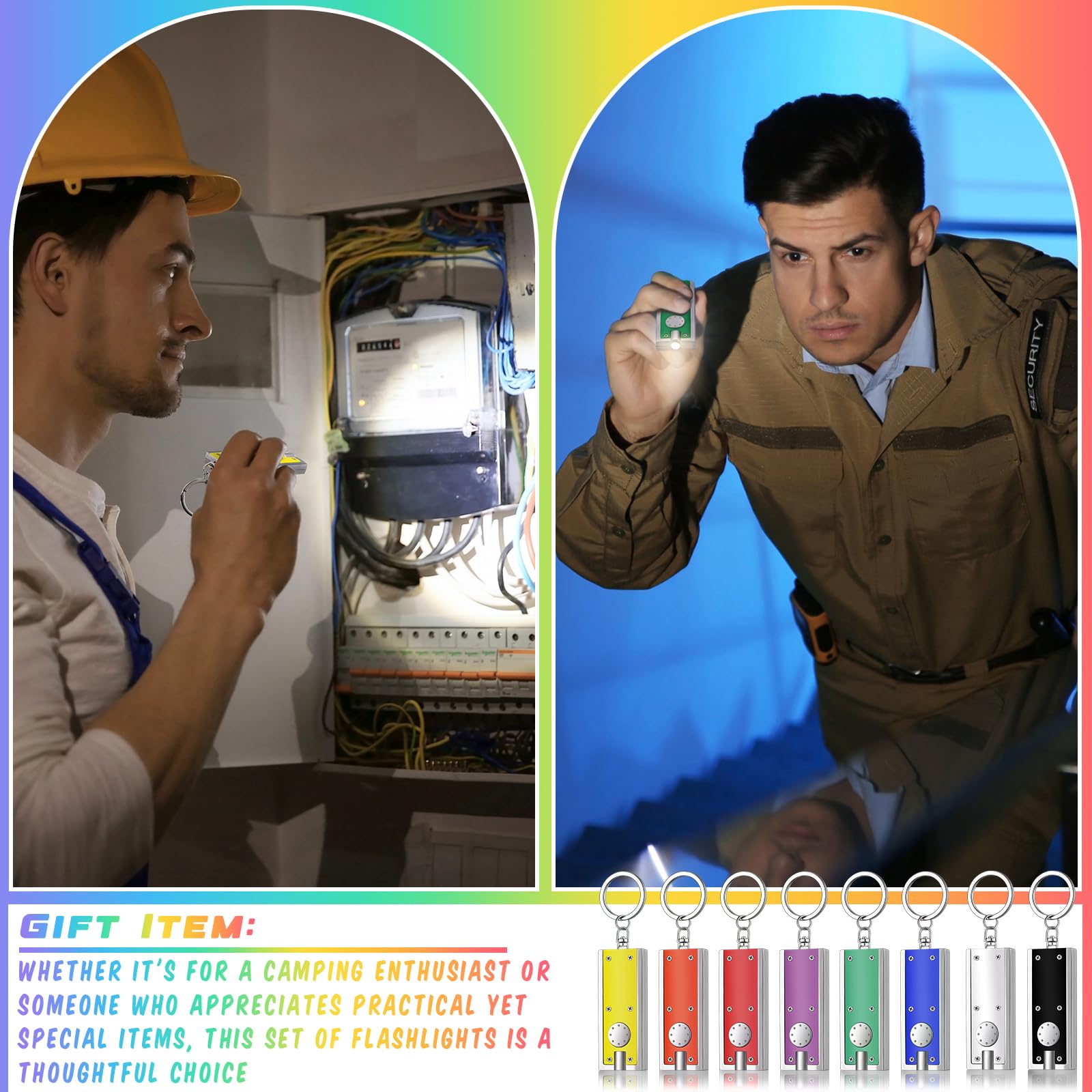 Glooglitter Mini Keychain Flashlight Led Keychain Light Bulk Small Flashlight For Outdoor Camping Hiking Equipment And Emergency Gift(Multicolor)