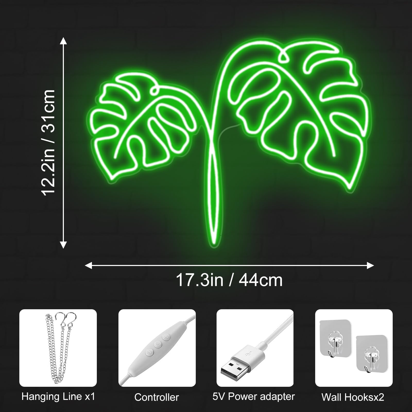 Monstera Neon Sign  Custom Color Monstera Leaf Led Sign  Plant Neon Sign  Bedroom Decor  Monstera Leaf Neon Signs  Green Leaf Led Lights Mothers Day Gift  Boys Teen Bar Living Room Party