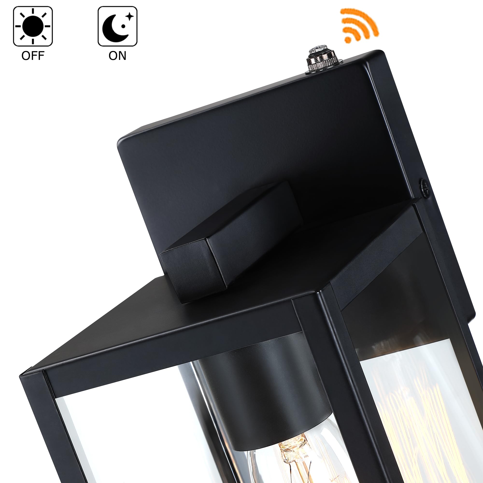 10 Inch Outdoor Wall Light Dusk To Dawn 2 Pack Outdoor Lanterns For Porch Small Outdoor Sconce Lights With Sensor Photocell Wall Lantern For Porch Patio Garage Outdoor Lighting