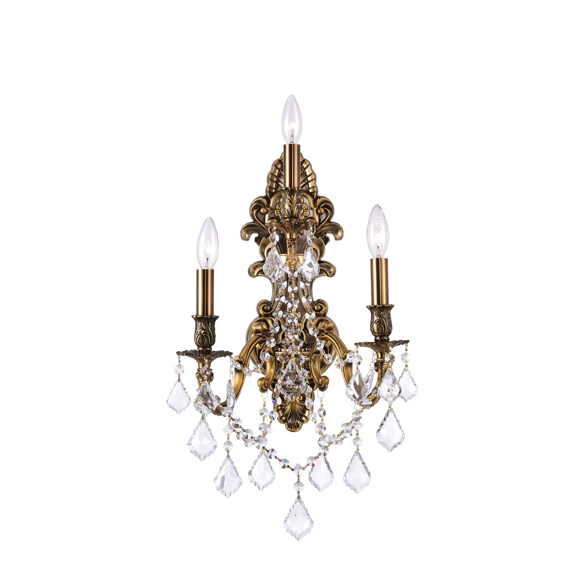 3 Light Wall Sconce with French Gold finish