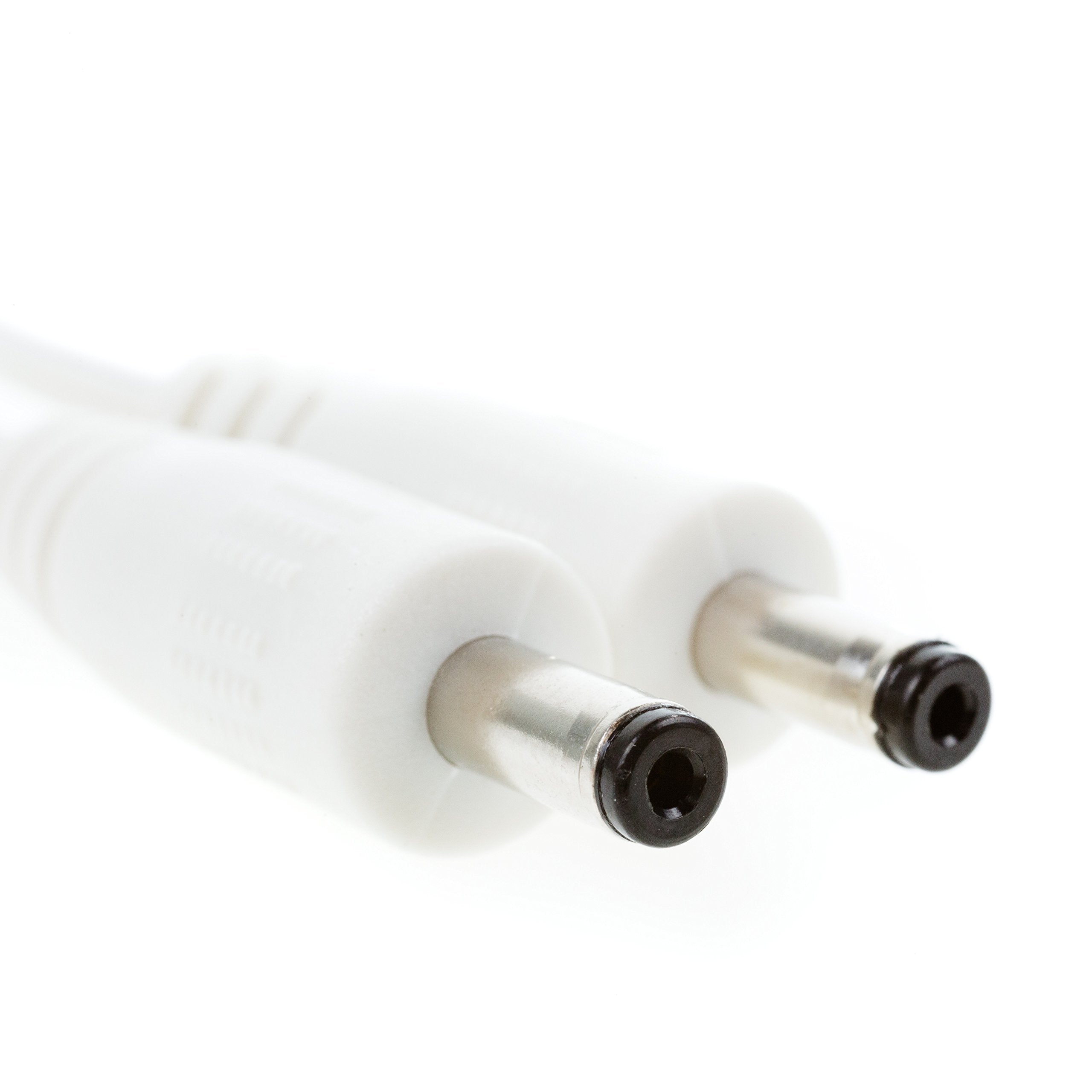 Eshine Interconnect Cable - Male To Male, 3.5Mm X 1.35Mm, For Led Under Cabinet Lighting With Wire Clips (15Ft, White)