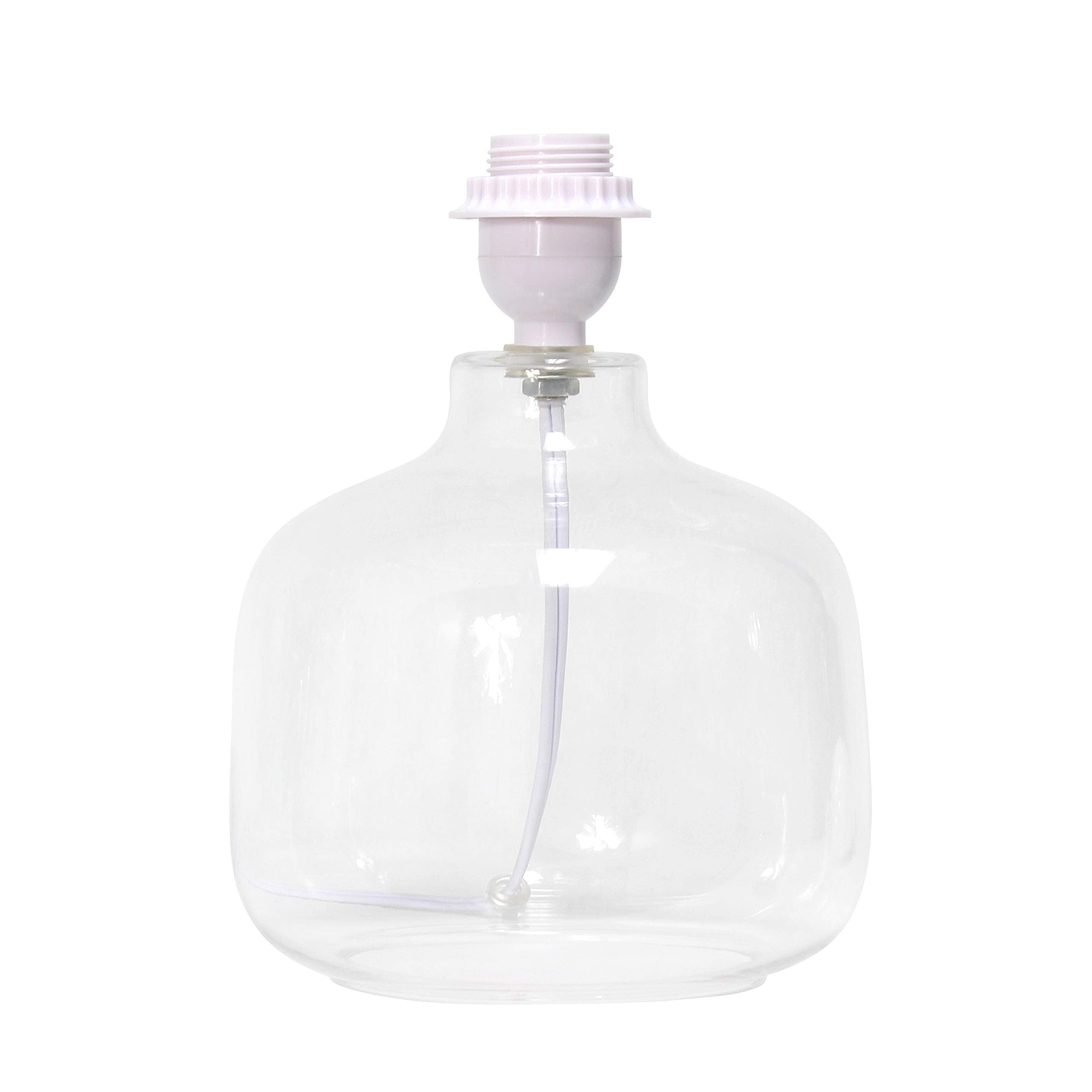 Simple Designs LT2064-CLW Glass Table Lamp, Clear Base/White Shade, Pack of 4