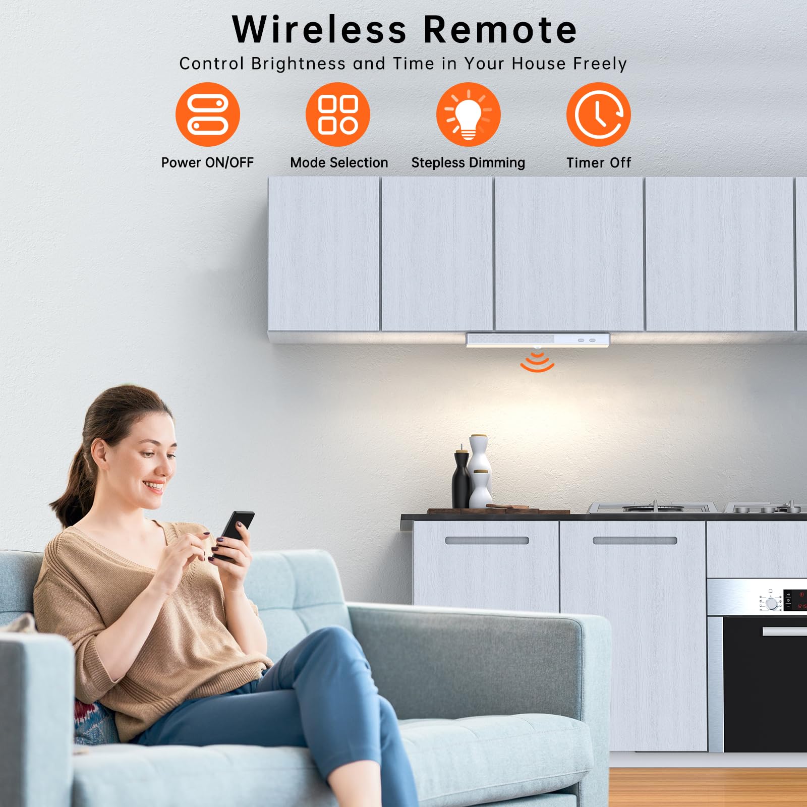 Led Closet Light, Newest 30Leds Dimmer Usb Rechargeable Motion Sensor Light Under Cabinet Lighting With Remote Control, Wireless Stick-Anywhere Night Safe Light Bar For Wardrobe,Kitchen-2 Pcs, Warm