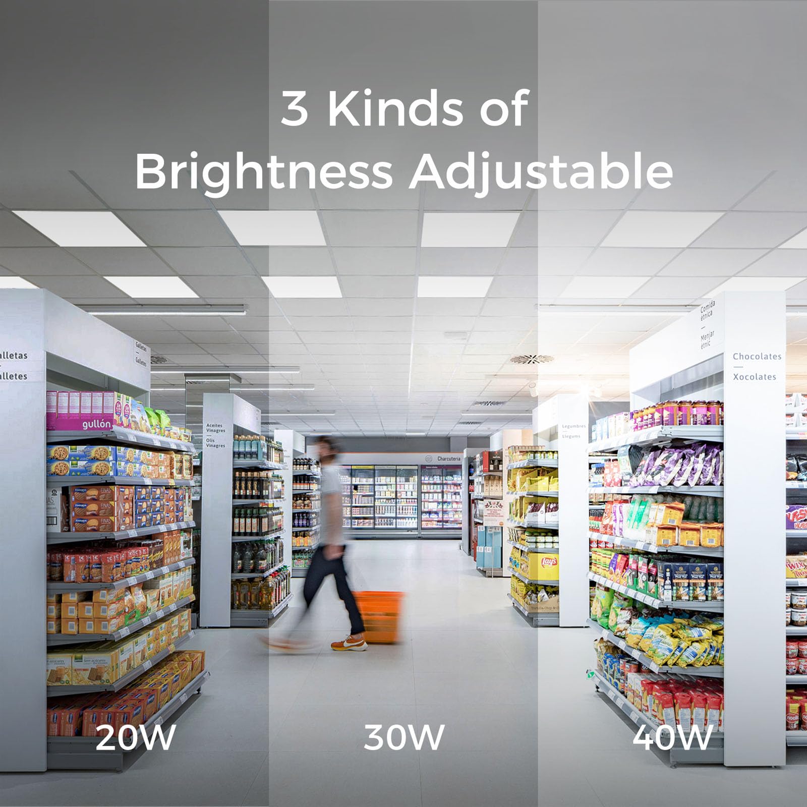 Comiled 2x2 LED Flat Panel Light, 24 Pack, Dimmable 20/30/40W, 3000K/4000K/5000K, ETL