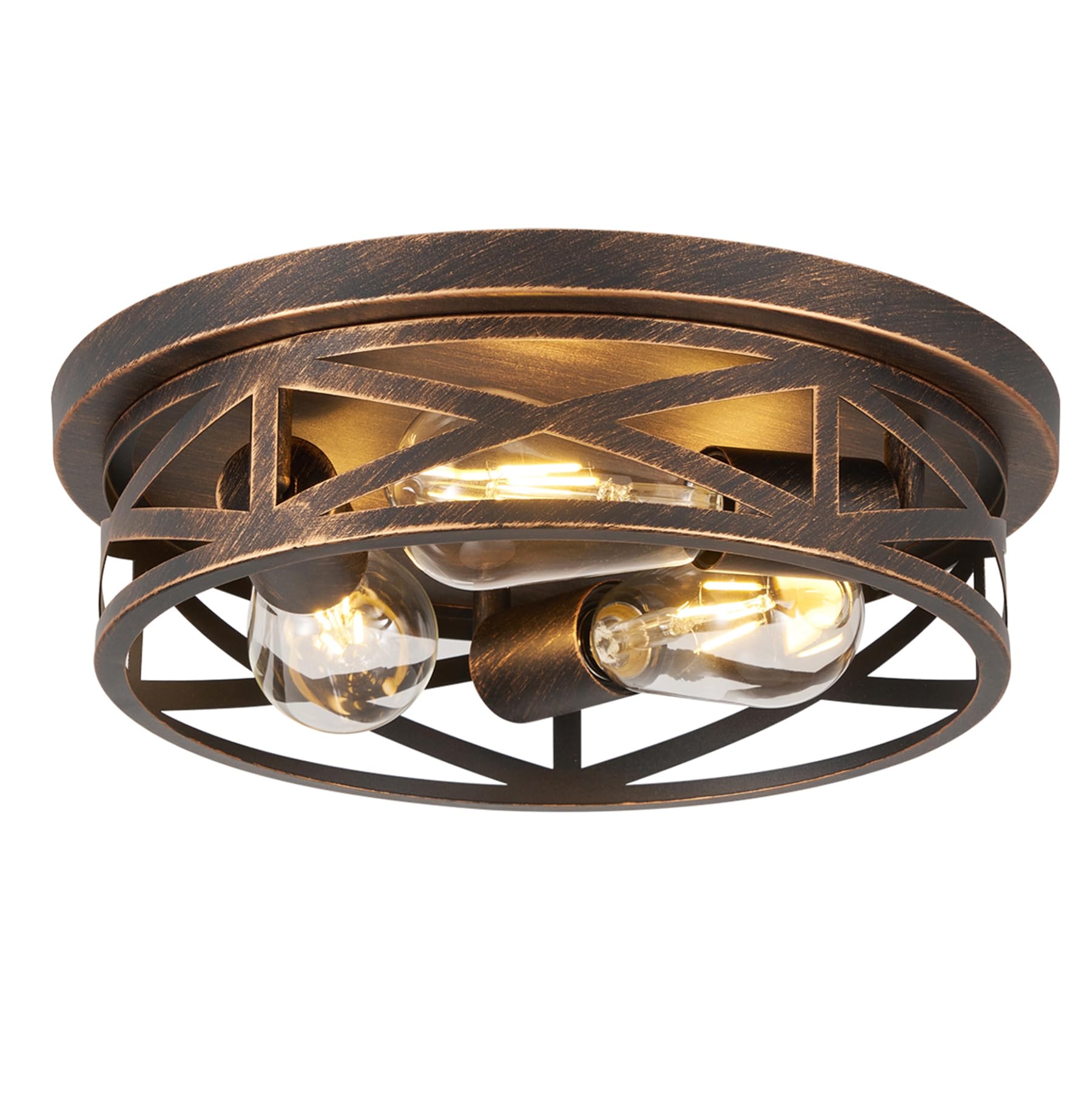 Piano7797 13 Inch Flush Mount Ceiling Light Fixtures,3-Light Modern Hallway Light Fixtures Ceiling, Black Gold Lights Fixture Ce