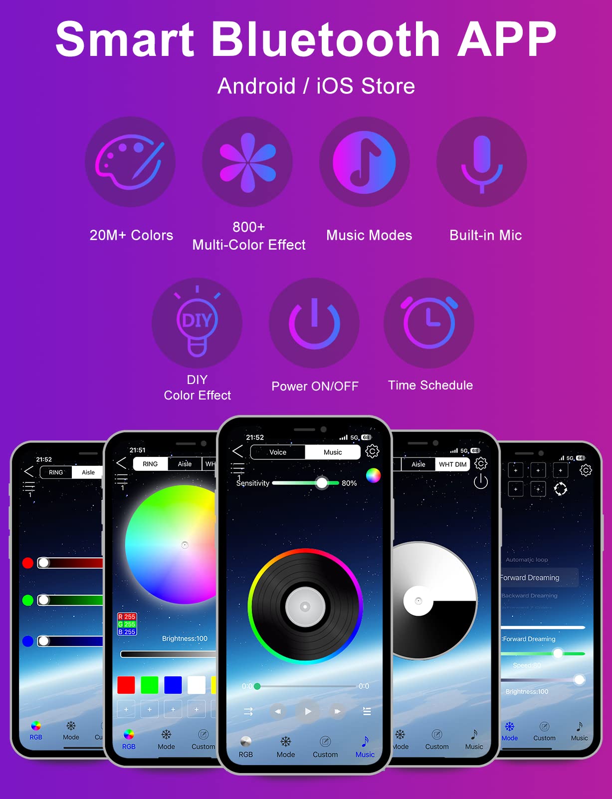 Corner Floor Lamp,60Smart Rgb Led Corner Lamp With App And Remote Control, Color Changing Ambience Light With Music Sync, Easy T