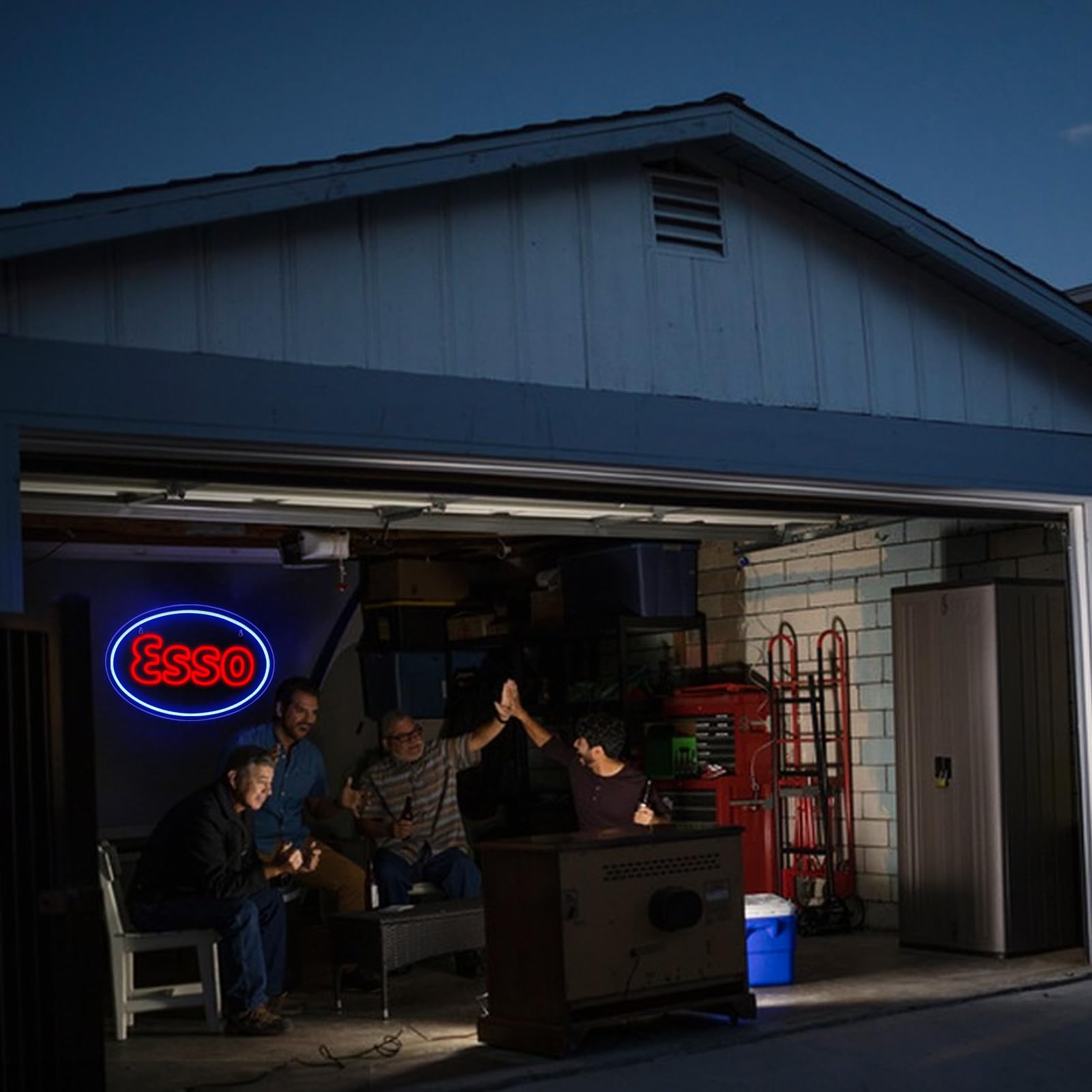WonderfulLife Esso Neon Sign - LED Garage Decor, 11"x6.3", Plastic, Easy Hanging, Perfect for Bar, Man Cave, Lube Store, Gas Station