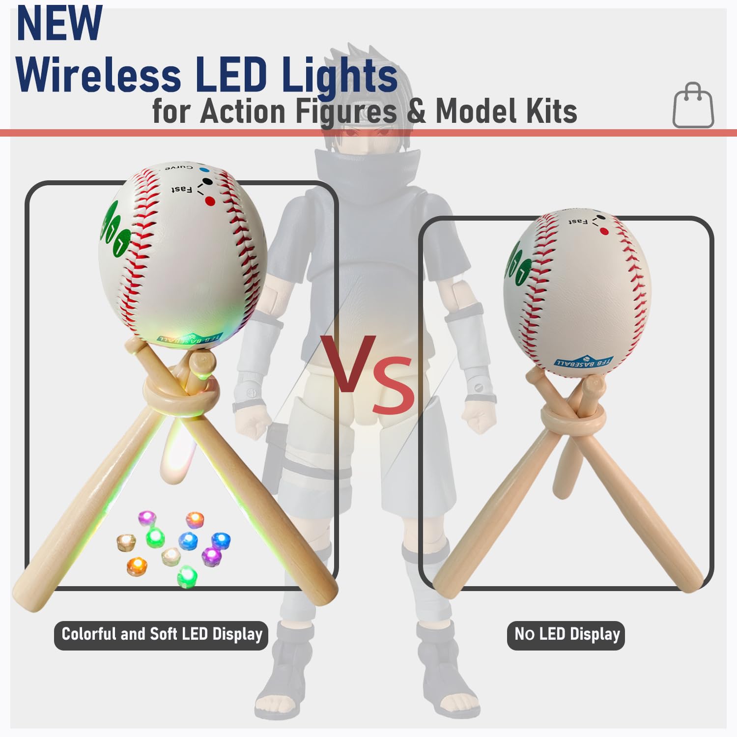 BTBEMO Wireless LED Lights for Action Figures & Model Kits - 10PCS Colorful High Brightness Wireless Display Lighting for Gundam