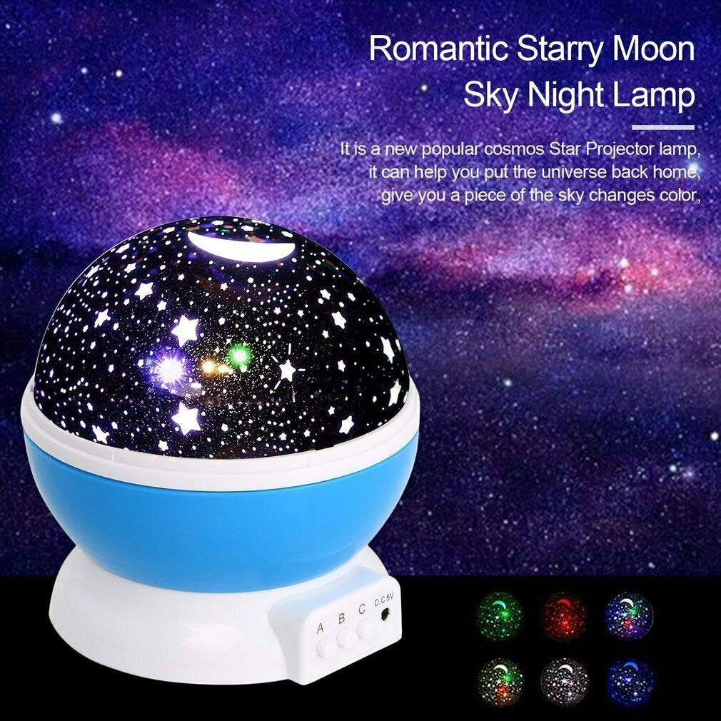 Tmango Moon Star Projector Light, 9 Colors Conversion with 360 Degree Rotation, Room Decoration Night Lighting Gift for Children
