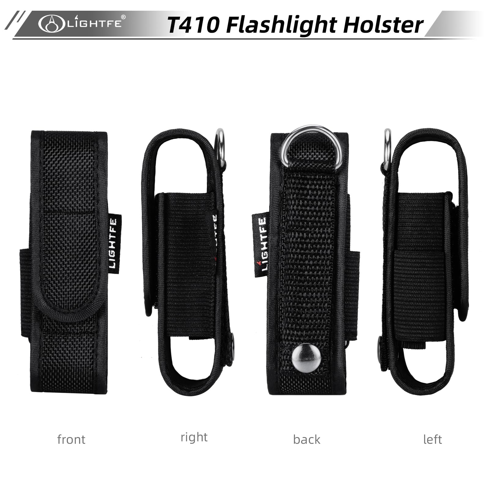 Flashlight Holster T410 Tactical Flashlight Holster Suitable For Flashlights With A Length Of 3.9 ''-4.3'' Or A Diameter Of 25Mm