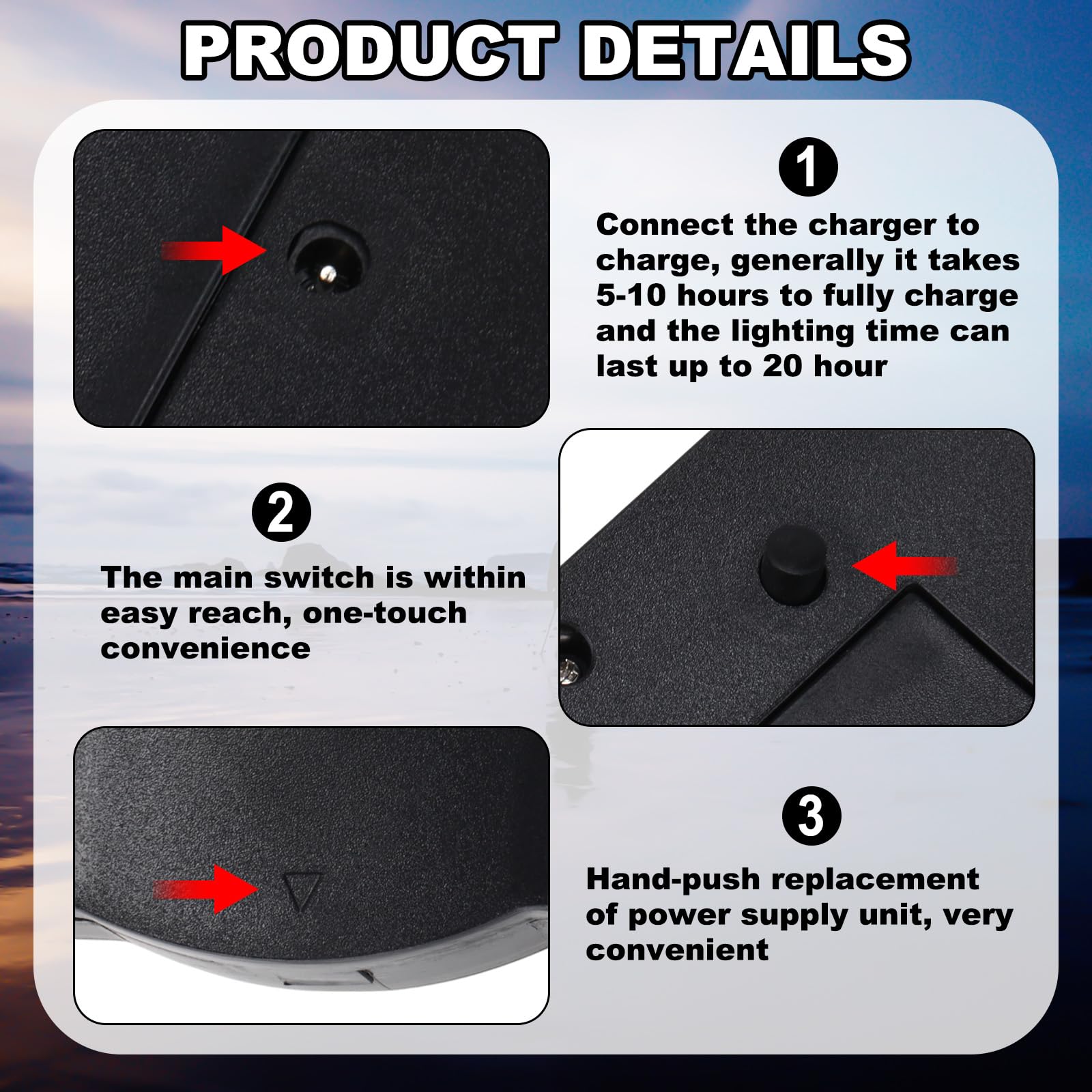 Hortsun 10 Pcs Cap Light Clip 11 LED Lights Clip on Hat Headlamp Rechargeable Cap Brim Lamp Black Waterproof Ultra Bright Headge