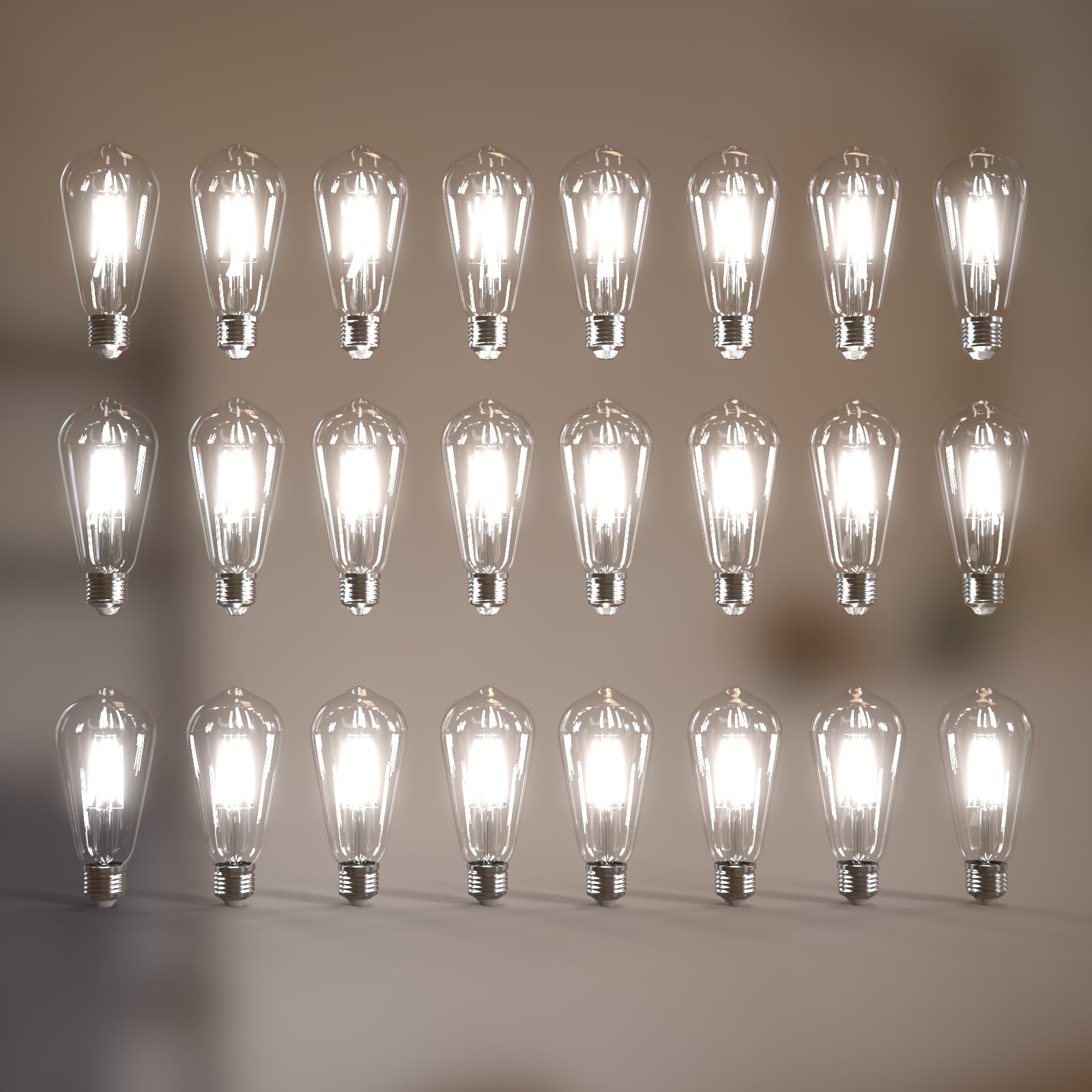 Jensense Edison Bulbs 6W E26 Led Bulb 60 Watt Equivalent, Vintage Led Light Bulbs Cri90+ St19, Dimmable Clear Light Bulbs, 5000K