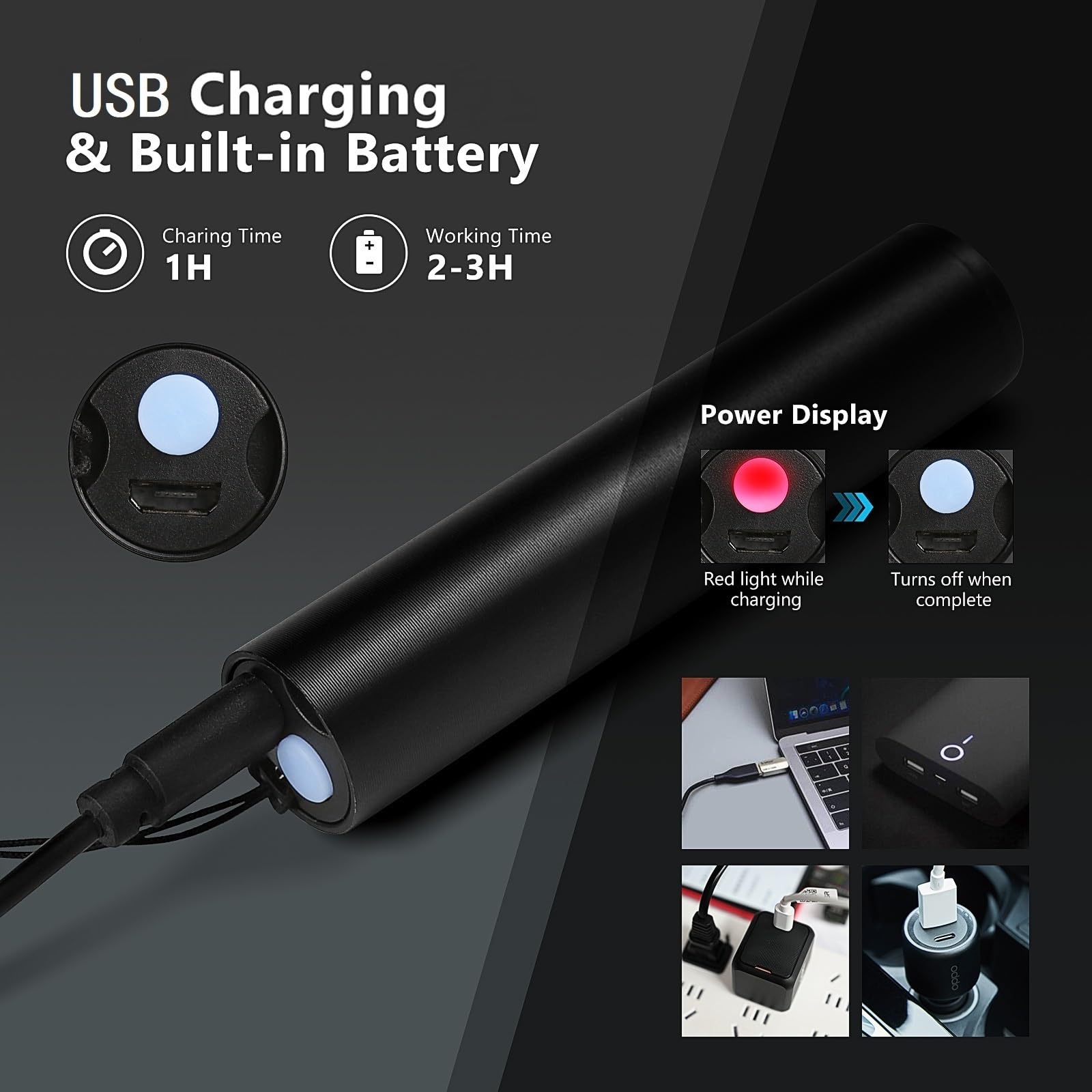 LUXNOVAQ UV Flashlight 365nm & 395nm, Mini Rechargeable Black Light, Aluminum, 4 Pack