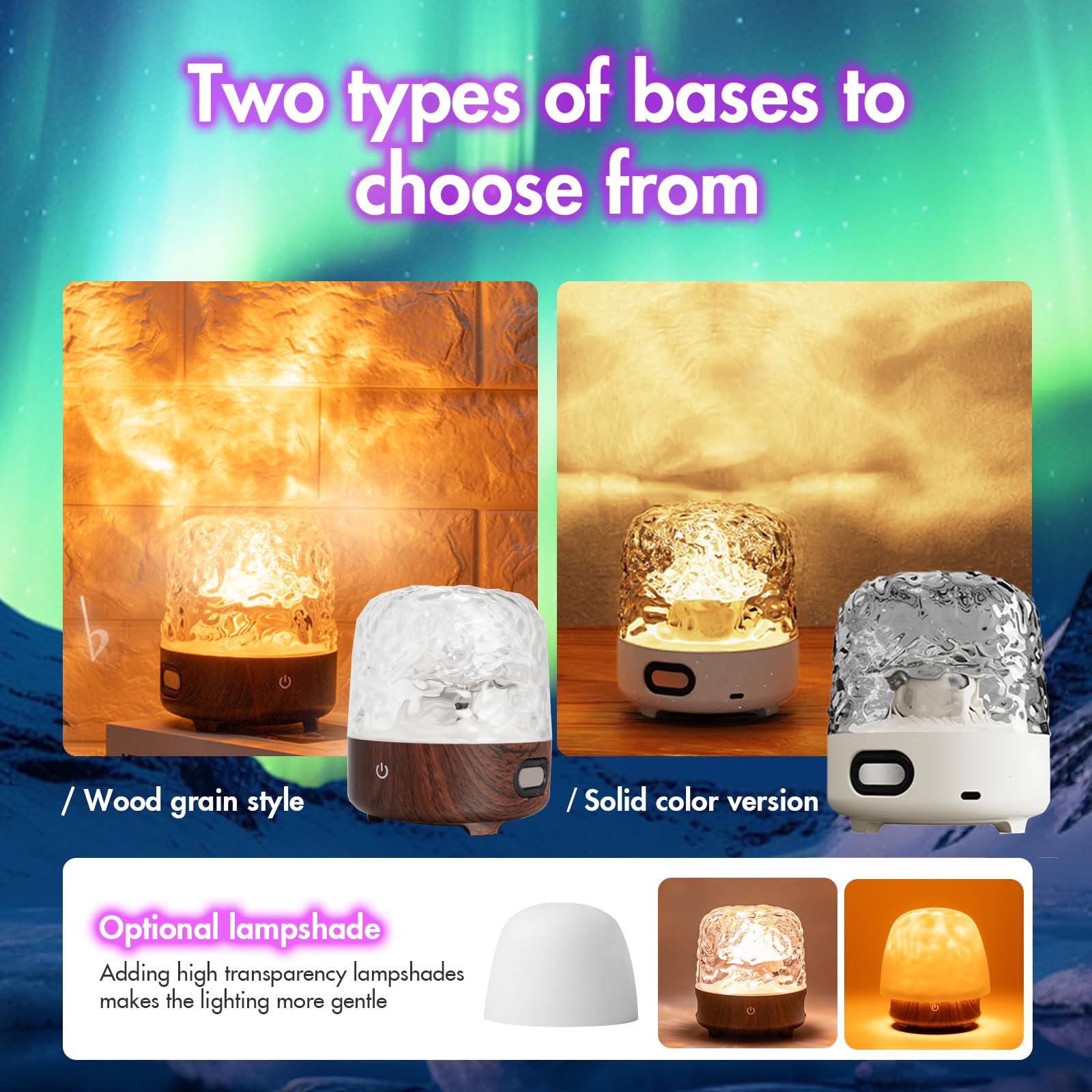 1 UX Ocean Wave Ceiling Projector, 16-Color Water Ripple Aurora Light with Remote & Touch Control, Ambient Night Light for Bedro