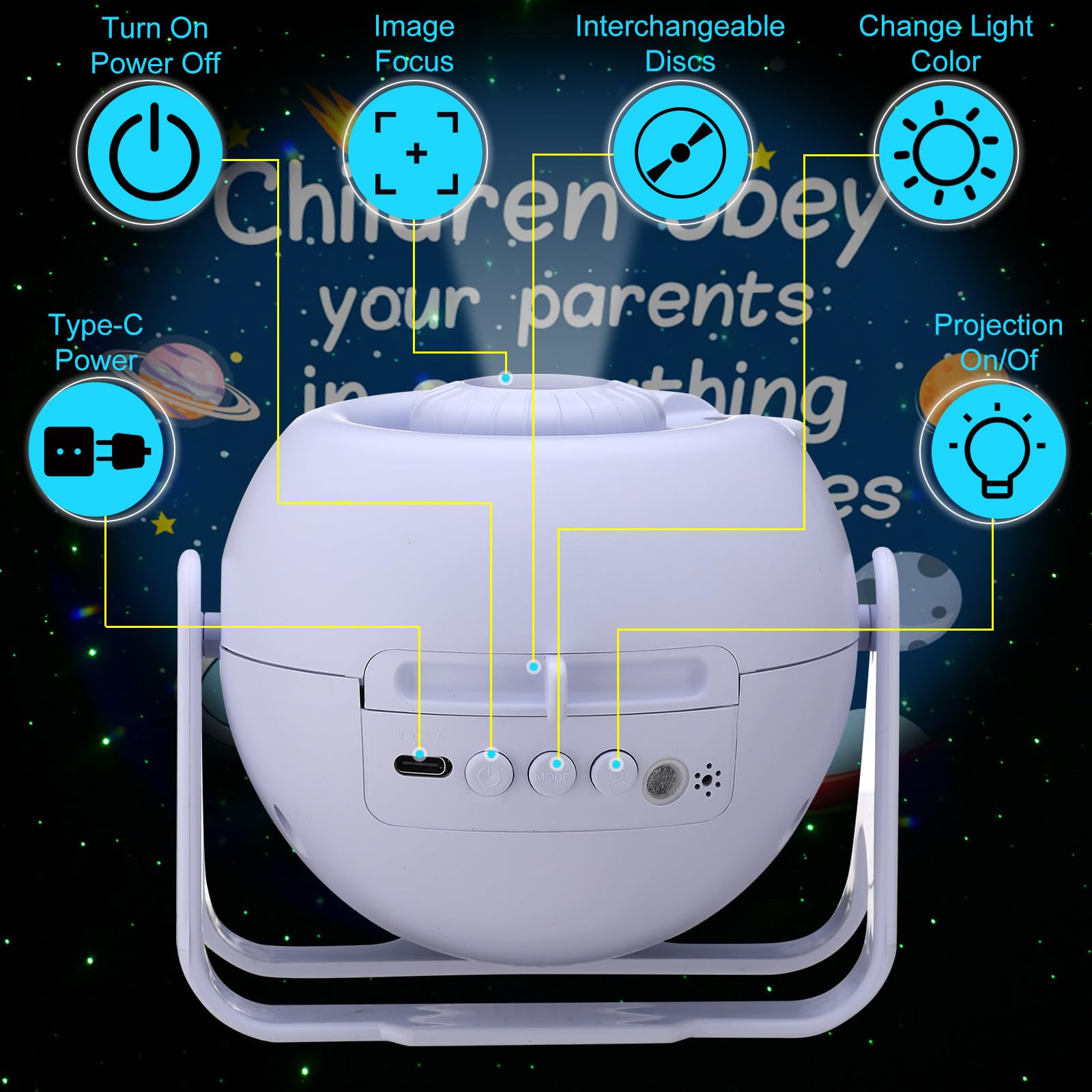 Aurelema Bible Verses Projector Galaxy Projector Includes 12 Interchangeable Christian Discs Night Light Set Project Religious O