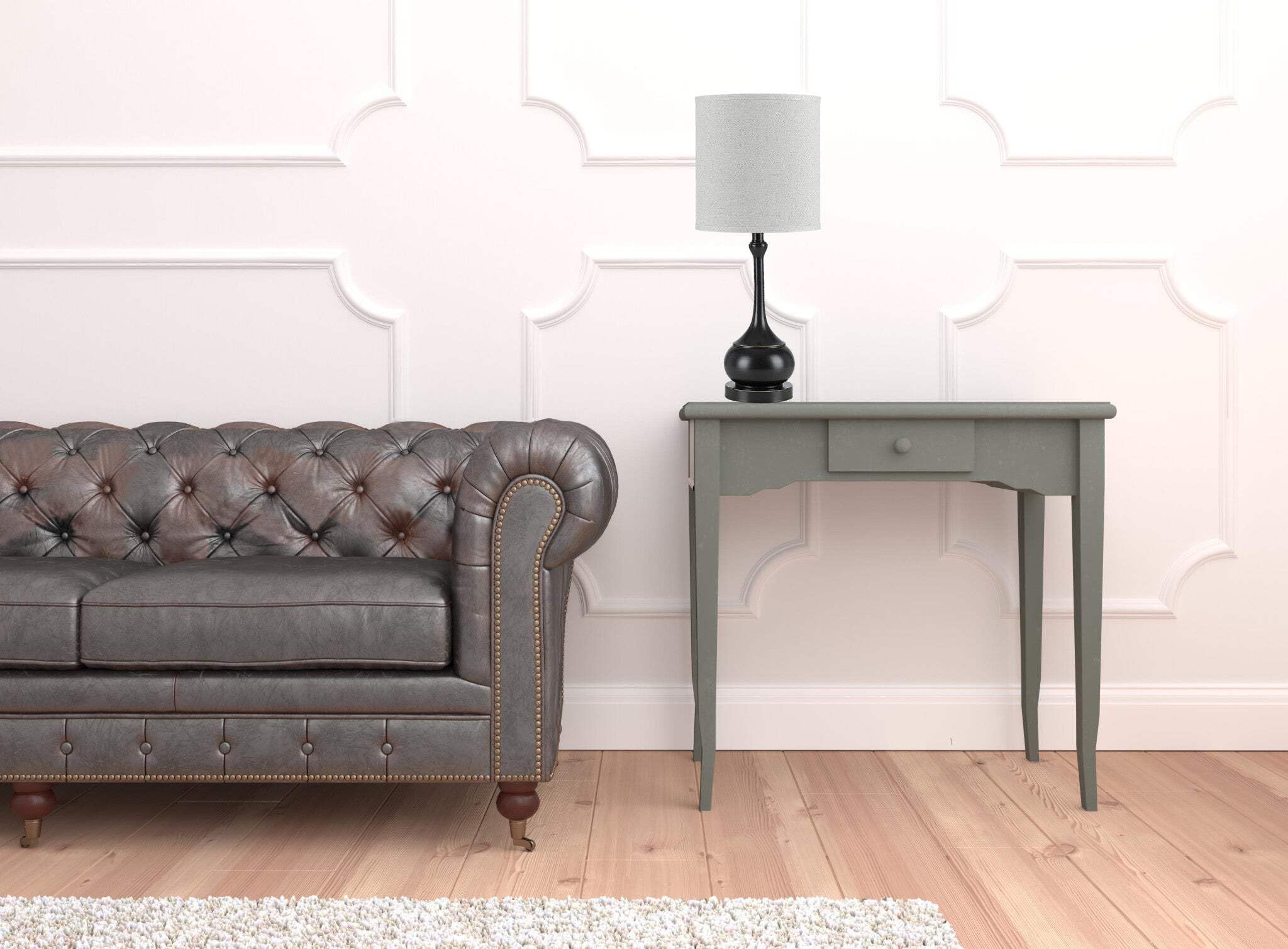 Homeroots Bronze Metal Table Lamp With Beige Drum Shade, 25 In., Model 524685